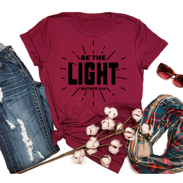Be The Light Matthew 5:14 Christian Faith T-Shirt - Inspirational Bible Verse Tee for Church, Worship & Daily Encouragement