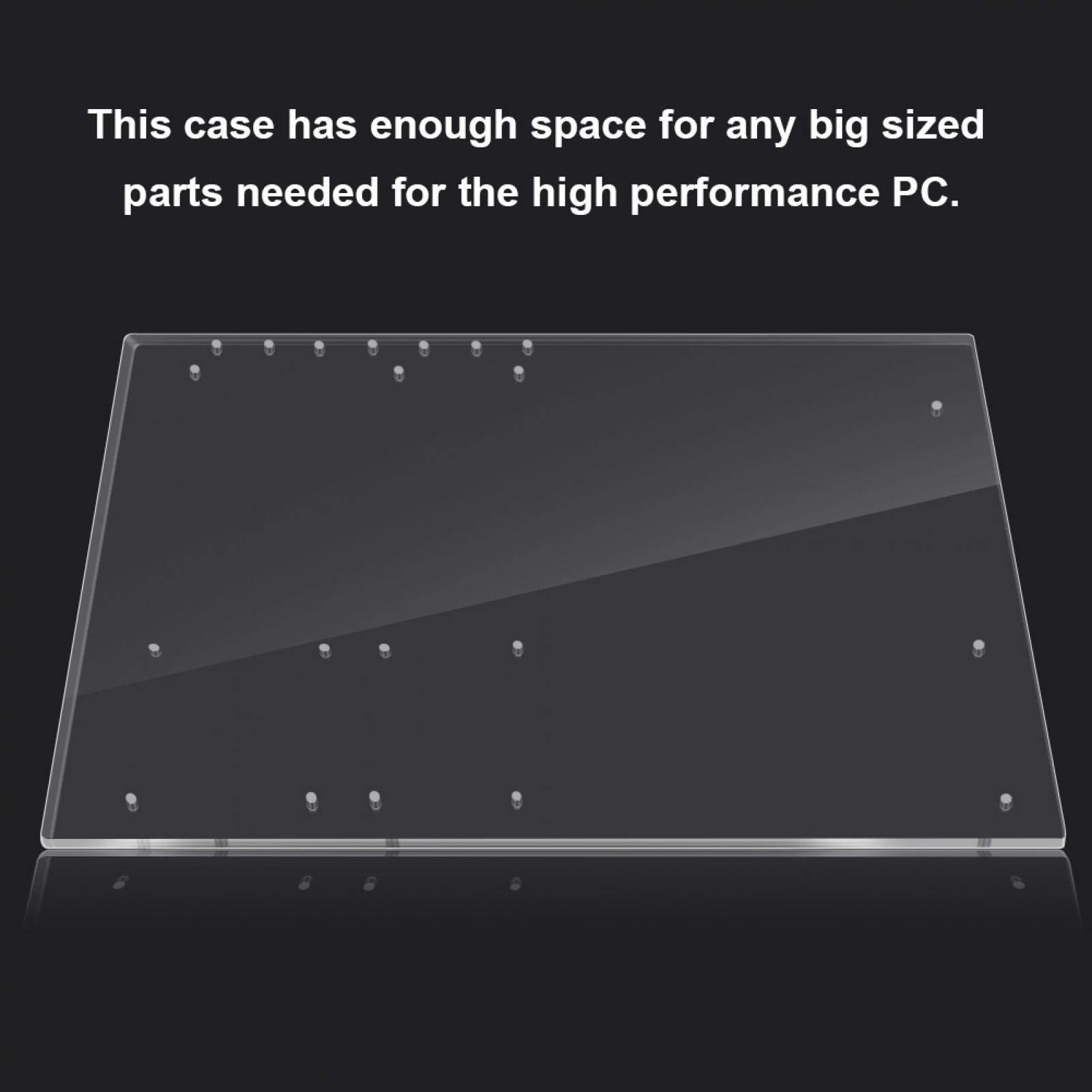 Transparent Acrylic ATX Computer Case - 12.99 x 10.55 Inch DIY PC Tower with Bottom Heat Circulation for Gaming & Workstation Builds - Perfect for Custom RGB Setups and Home Office Desktops