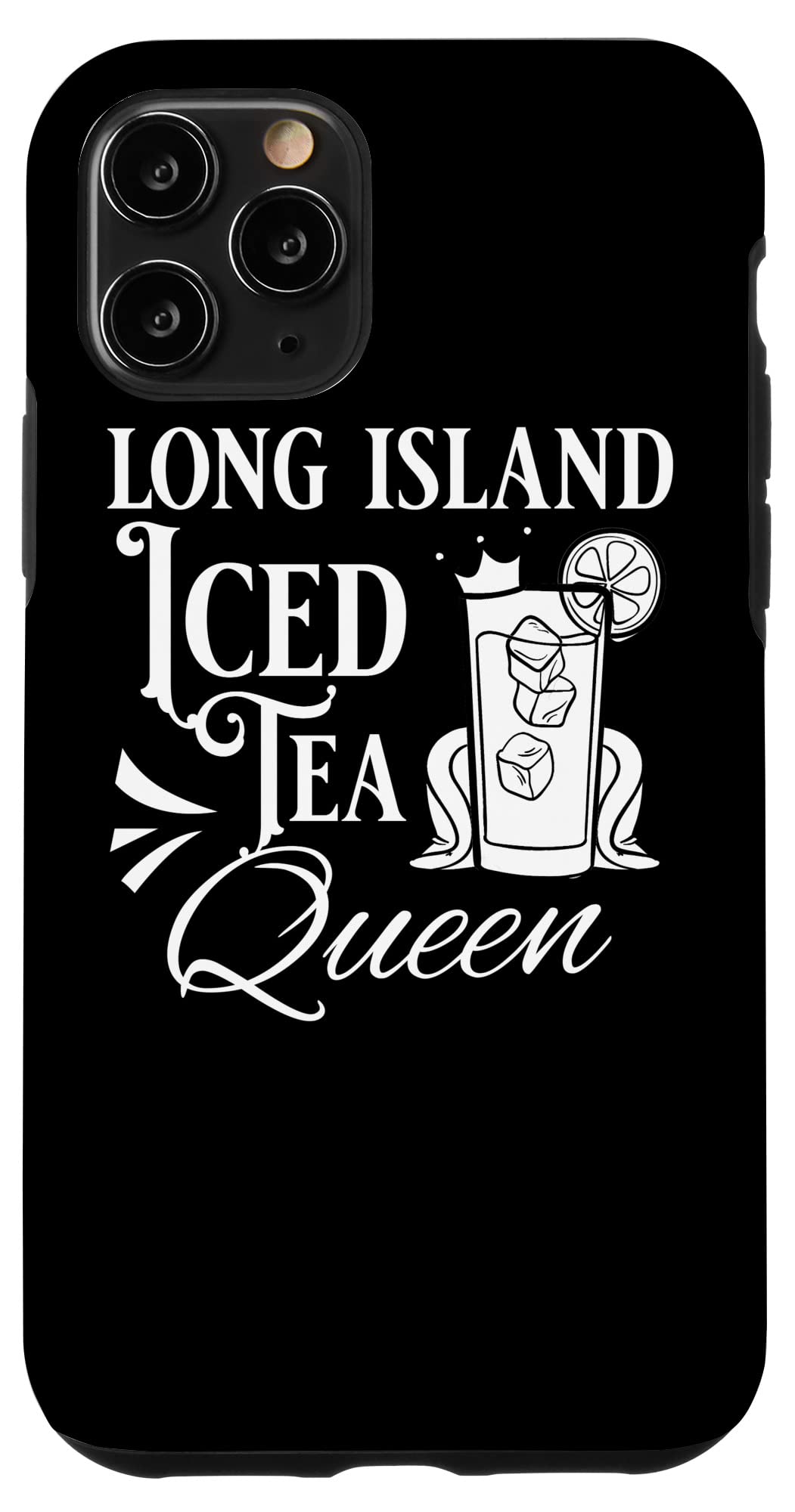 iPhone 11 Pro Case - Long Island Iced Tea Queen Cocktail Recipe Design - Trendy Alcohol Mix Pattern Phone Cover for Women & Men - Perfect for Parties, Bars & Nightlife