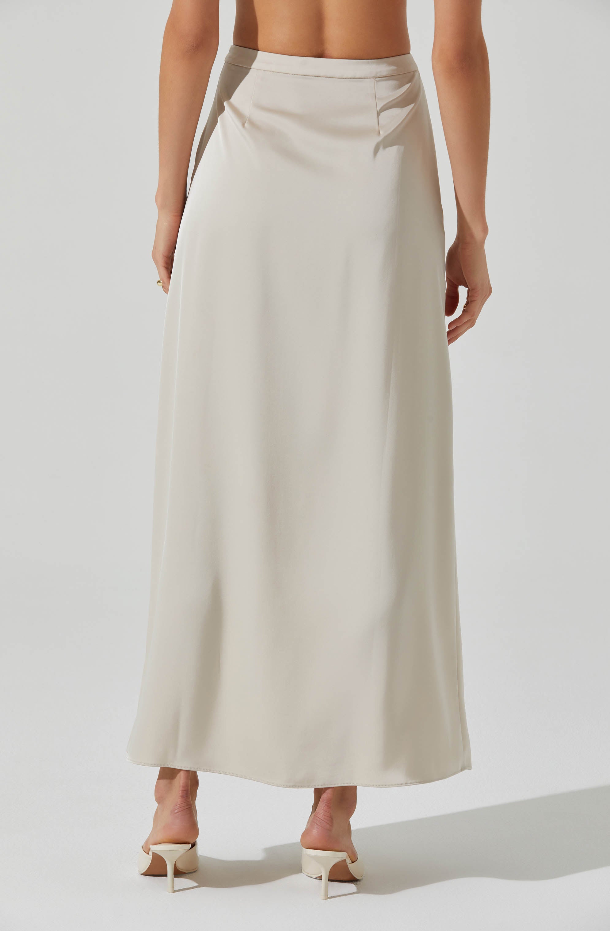Vitella Satin Maxi Skirt for Women - Elegant Long Flowy Skirt with Side Slit | Perfect for Weddings, Parties & Summer Outfits