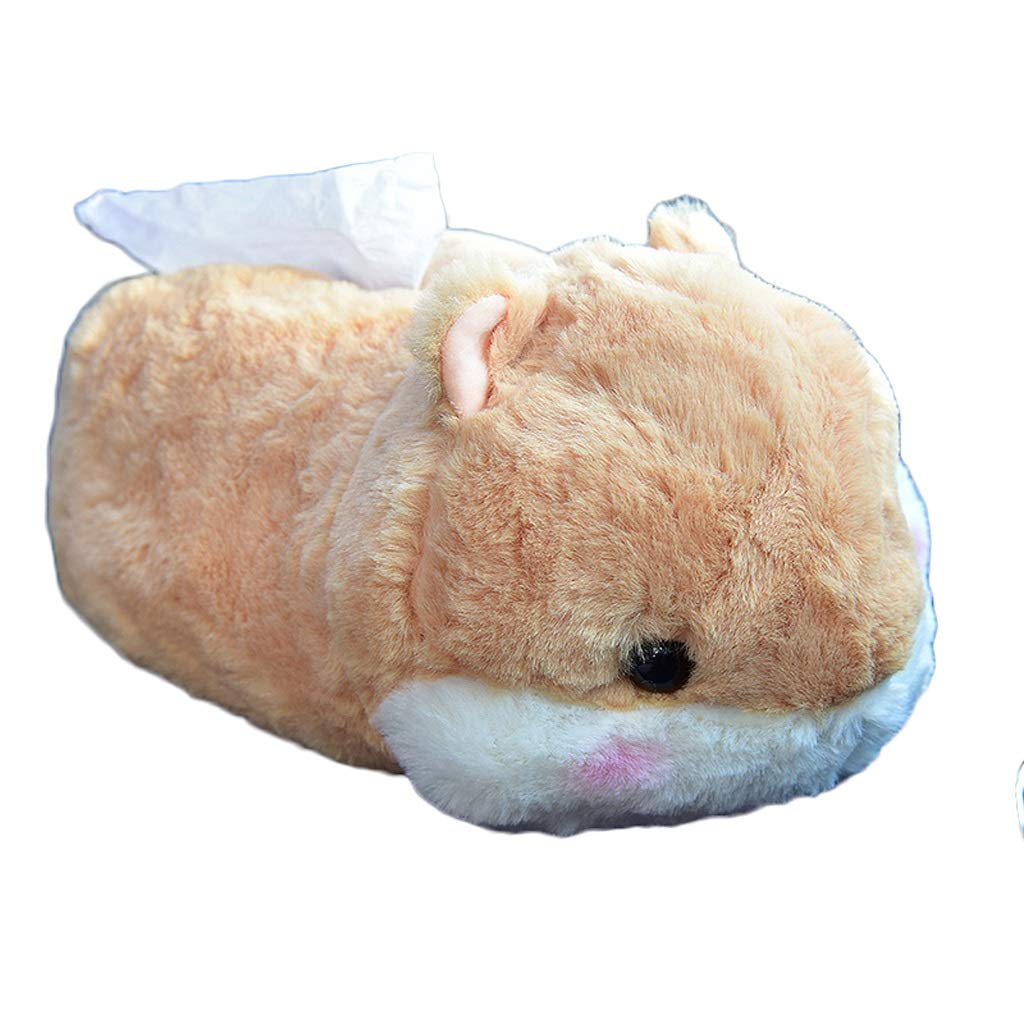 Cute Hamster Brown Animal Tissue Box Cover - Creative Cartoon Tissue Holder for Car, Home, Bathroom, Kitchen & Office - 12 x 30 x 15cm Tissue Paper Case - Perfect for Kids' Rooms, Gifts & Decorative Storage