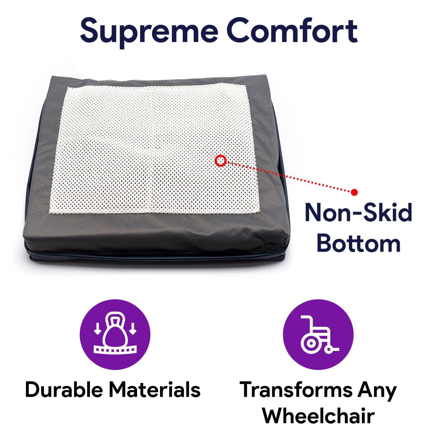 Alternating Pressure Wheelchair Cushion for Sciatica & Tailbone Pain Relief - 4 Air Cell Gel Memory Foam Seat Cushion with 3 Cycle Settings - 20