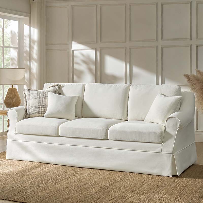 Belanda Linen Fabric Sofa with Removable Slipcover - Perfect for Living Room, Lounge & Cozy Home Decor