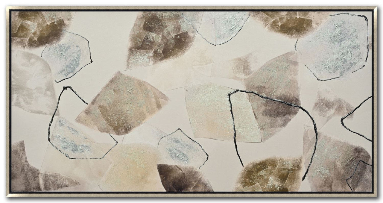 Handmade Beach Glass Wall Art - Light Brown 57x29 Inches - Coastal Home Decor for Living Room, Bedroom & Beach House