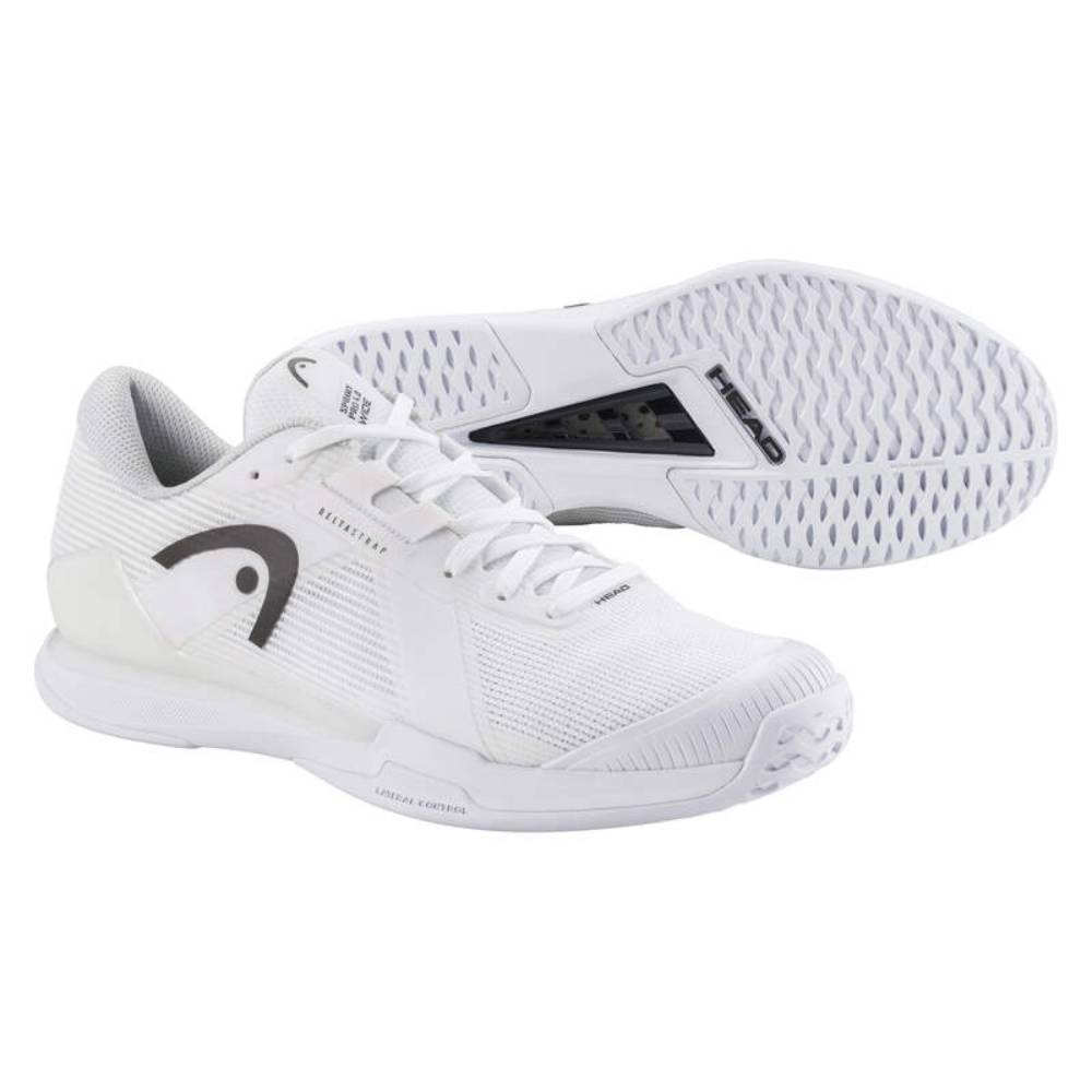 Head Sprint Pro 4.0 Wide Men's Tennis Shoes - White/Black - Lightweight Performance Court Shoes for Tennis, Pickleball & Casual Wear