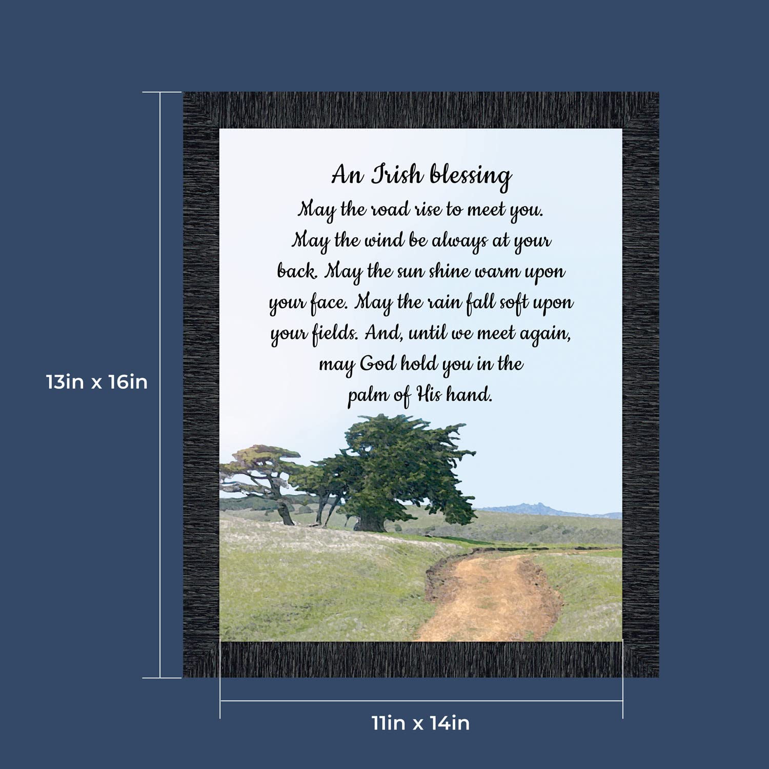 Celtic Irish Blessing Wall Art - 'May the Road Rise Up to Meet You' Home Decor Sign, Unique Irish Gifts for Women & Housewarming Presents - Perfect for St. Patrick's Day, New Home Decor & Irish-Themed Rooms