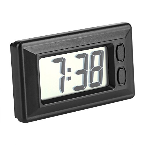 Digital Alarm Clock with LCD Display - Date, Time, Calendar - for Bedroom, Office, Car Dashboard & Desk - Battery Powered Electronic Table Clock