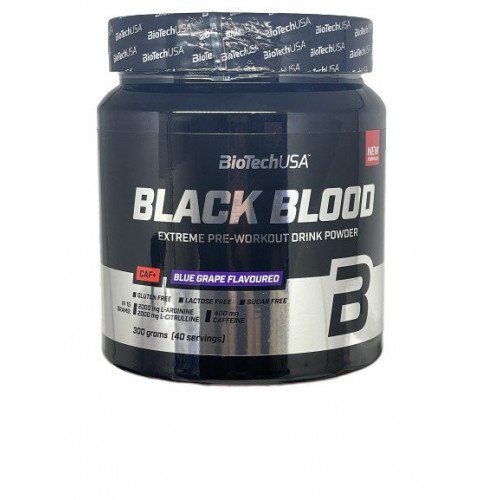 BioTechUSA Black Blood CAF+ 300g Pre-Workout Powder - Energy Booster & Muscle Builder for Intense Training & Gym Performance - Ideal for Athletes & Bodybuilders