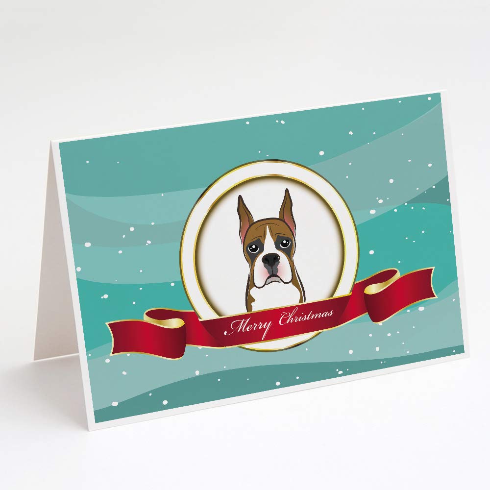 Boxer Dog Christmas Greeting Cards - Pack of 8 Blank A7 (5x7) Note Cards with Envelopes | Whimsical Holiday Cards for Pet Lovers | Perfect for Christmas Wishes, Thank You Notes & Holiday Greetings