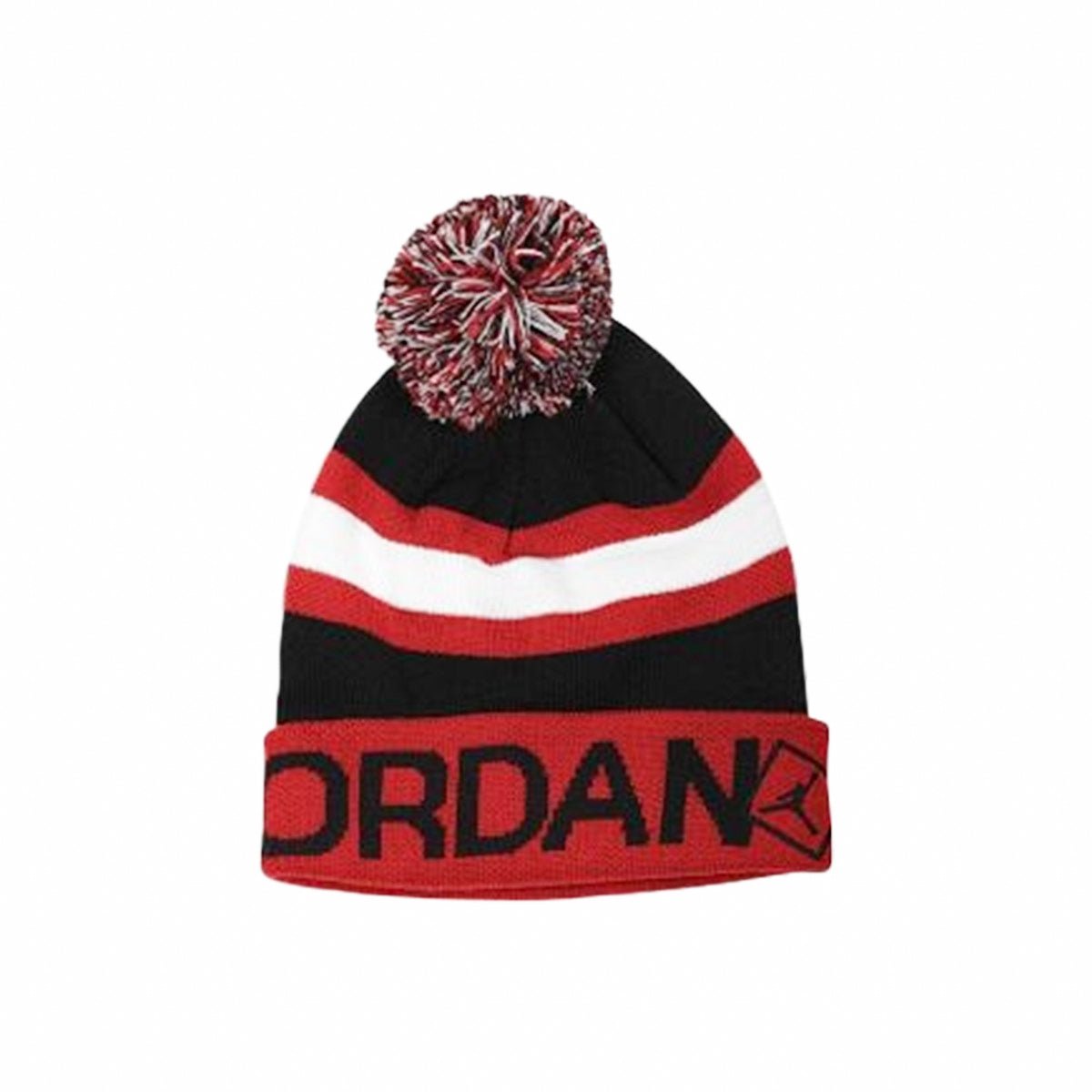 Jordan Go 2 3 Stripe Pom Beanie Hat - Winter Knit Hat for Men & Women - Soft Warm Fleece Lined Skull Cap - Perfect for Snowboarding, Skiing & Outdoor Activities