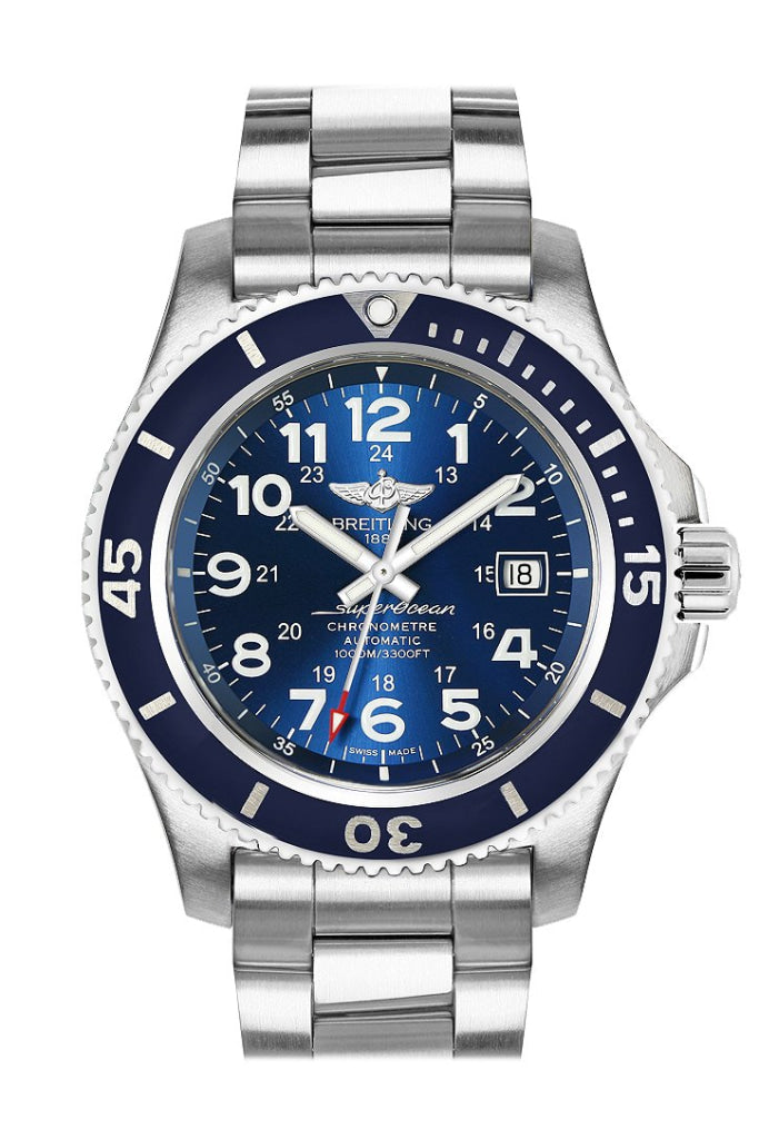 Breitling Superocean II 44mm Men's Dive Watch A17392D8/C910 162A - Luxury Waterproof Chronograph for Scuba Diving & Professional Use