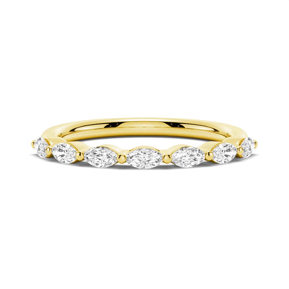 Marquise Shared Prong Moissanite Anniversary Band Ring for Women - Elegant Wedding, Engagement & Promise Jewelry Gift