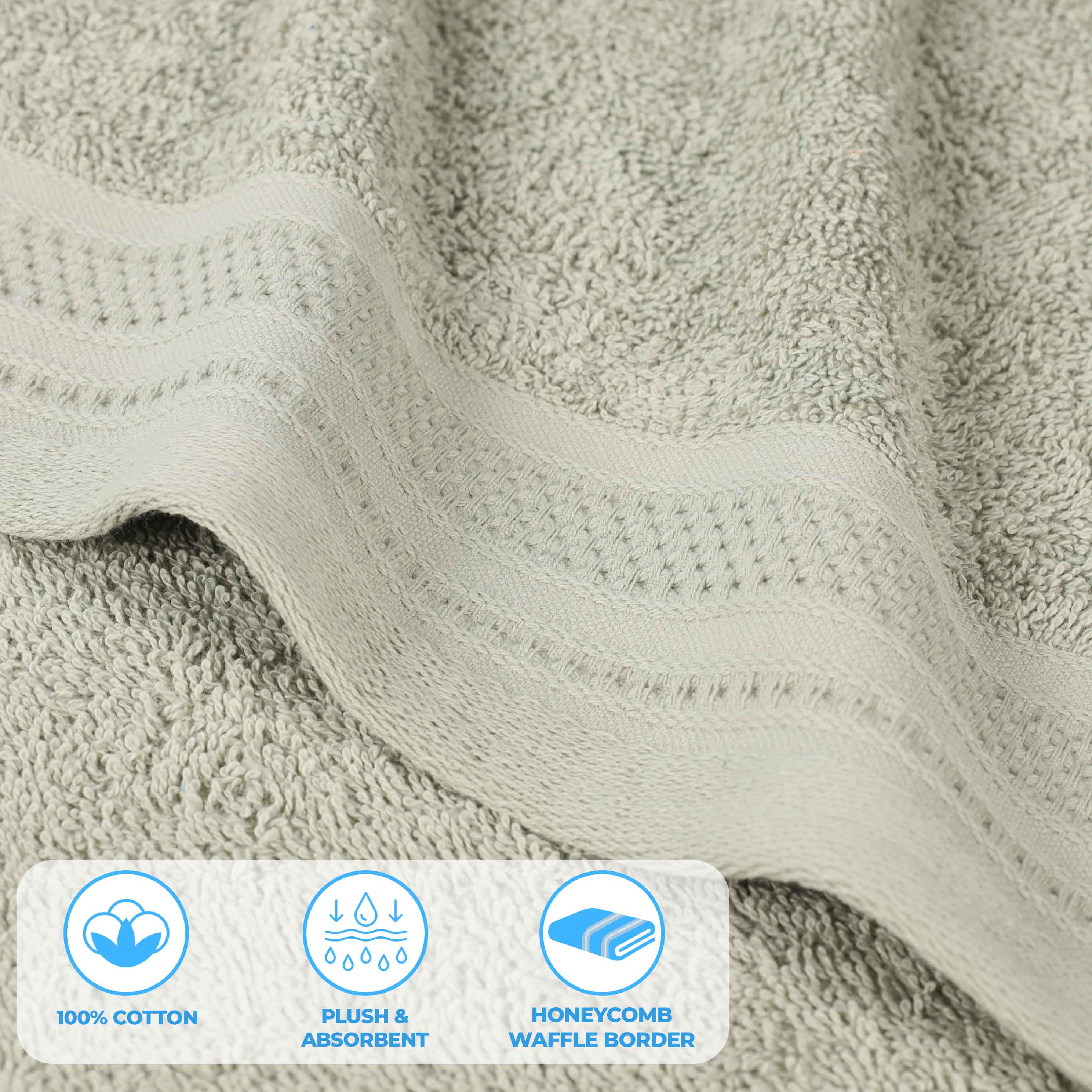 Premium Honeycomb Waffle Weave Cotton Bath Towels Set of 2 - Ultra Soft & Absorbent Luxury Bath Sheets for Spa, Hotel & Home Use