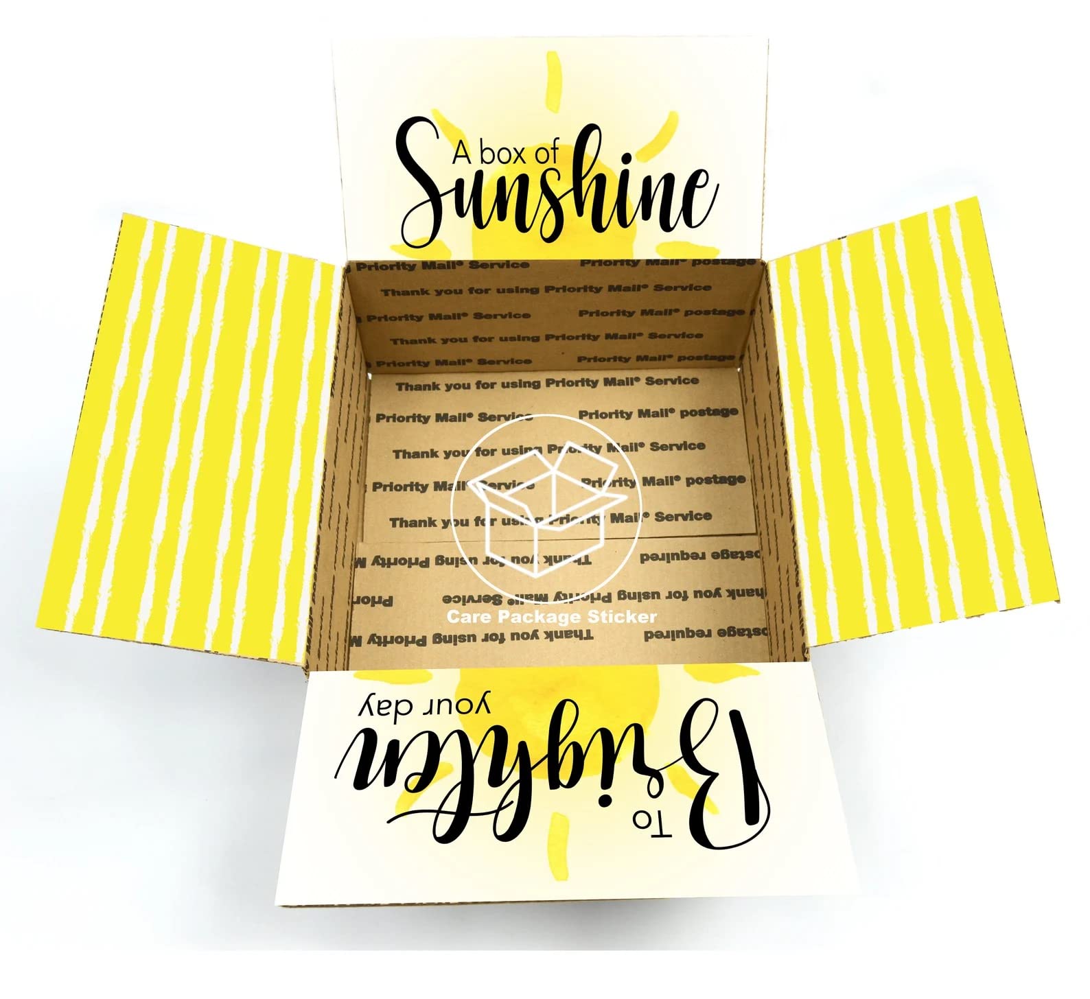 Box of Sunshine Care Package Sticker Kit - Cute DIY Stickers for Scrapbooking, Journals, Cards & Gifts - Perfect for Cheering Up Friends, Hospital Care Packages & Long Distance Relationships