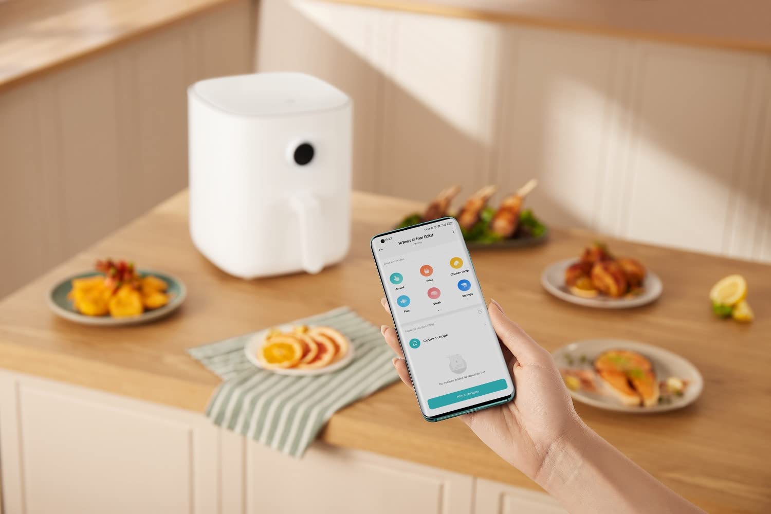 XIAOMI Mi Smart Air Fryer 3.5L - OLED Touchscreen, App Control, Dual Cooking Zones (40-200°C) - Healthy Oil-Free Frying for French Fries, Chicken Wings & Family Meals