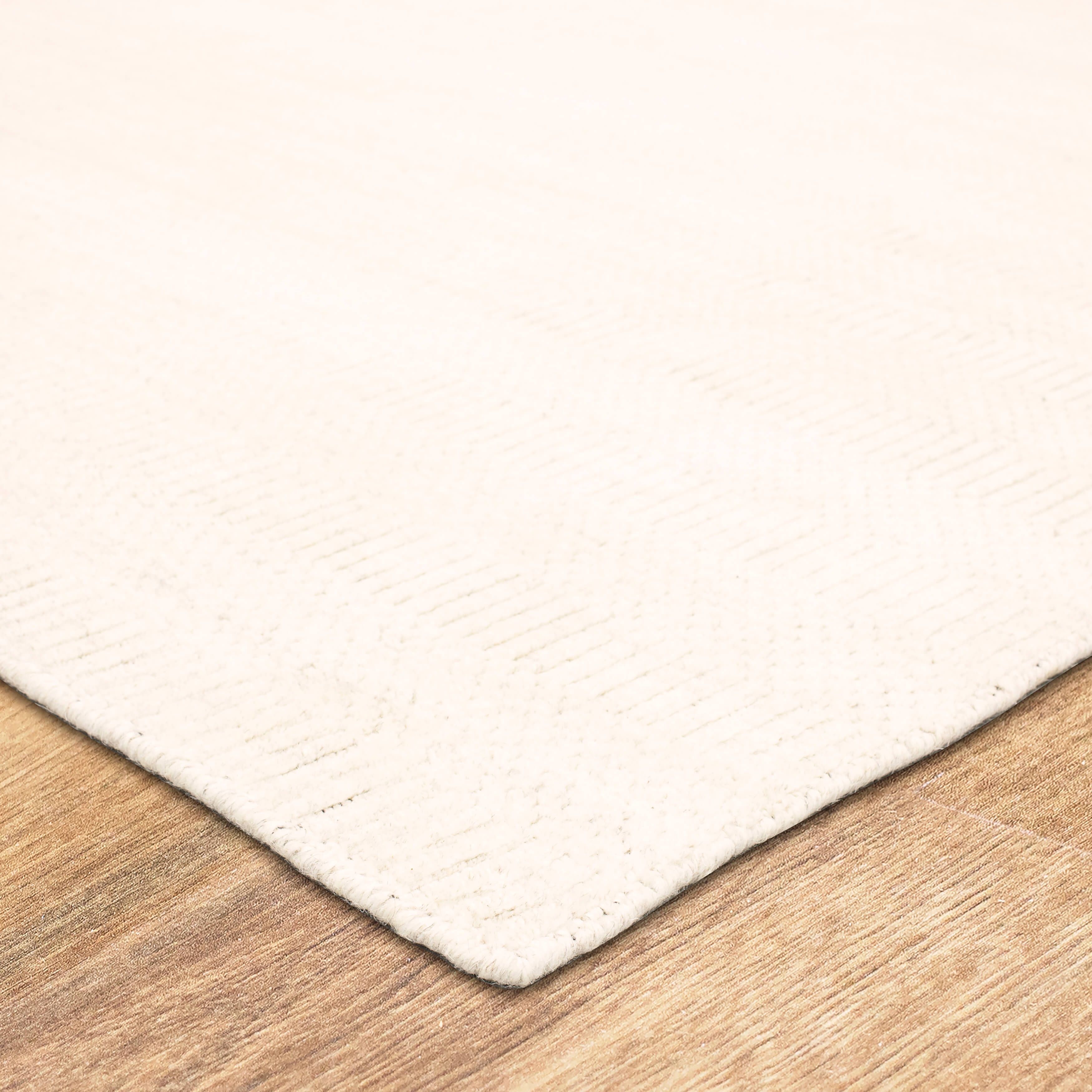 Gemini Ivory 5' X 8' Area Rug - Soft Plush Shag Carpet for Living Room, Bedroom, and Home Decor - Non-Slip Comfortable Floor Mat for Cozy Interior Design