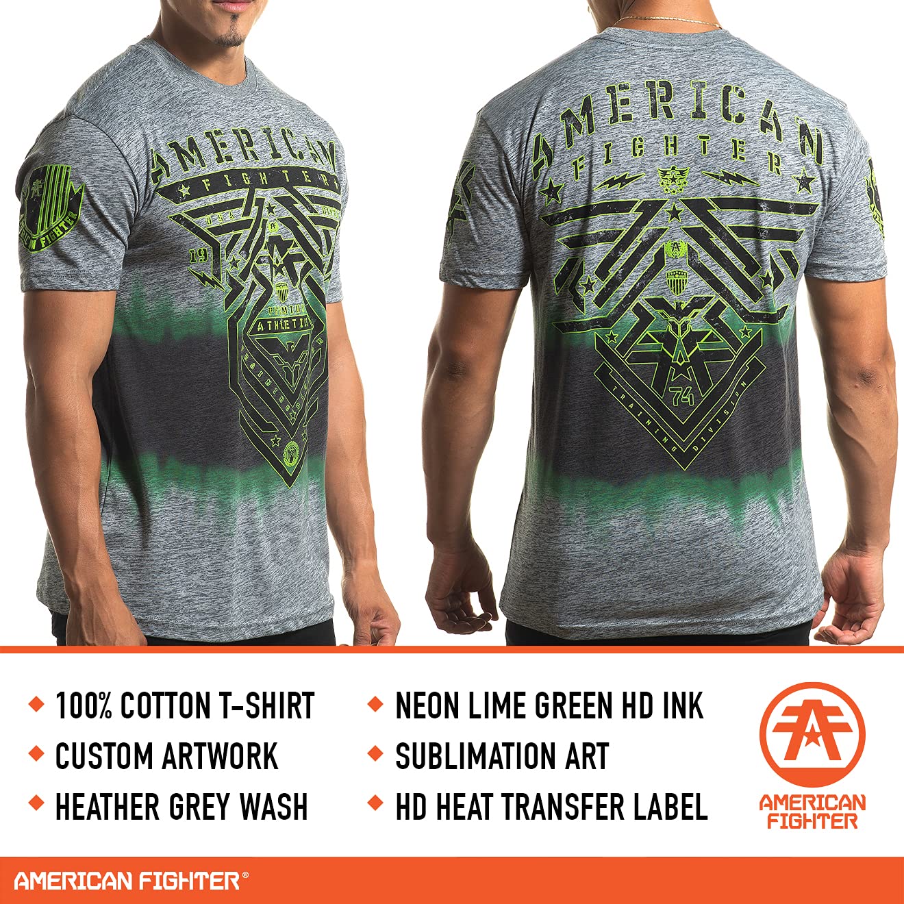 American Fighter Men's Sublimated T-Shirt - Breathable Quick-Dry Short Sleeve Shirts for Gym, Workout & Casual Wear | Durable & Comfortable Athletic Tee for Men