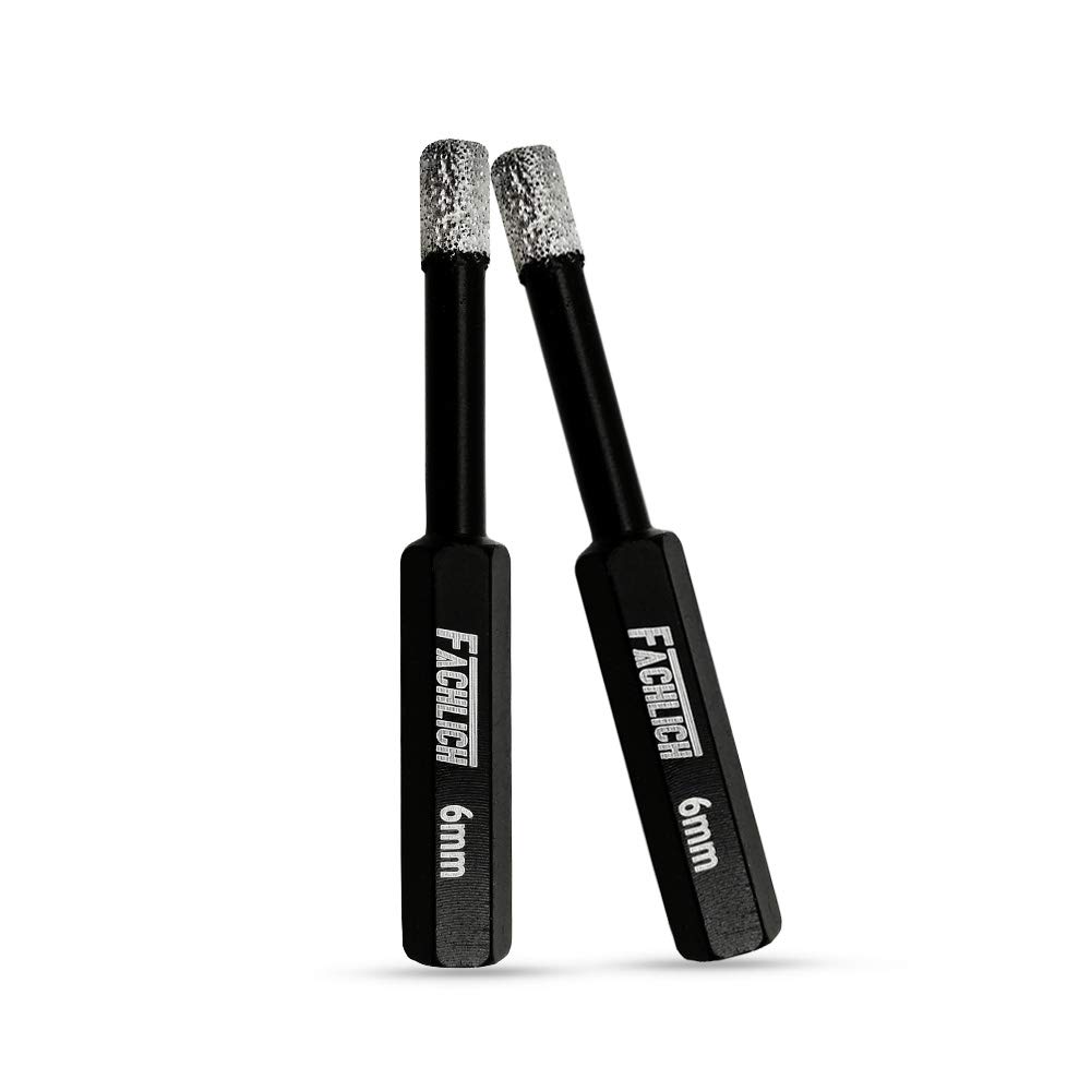 Premium 2-Piece 1/4 Inch Diamond Drill Bit Set for Porcelain Tile, Granite, Marble & Brick - Perfect for DIY Home Renovation, Bathroom Remodeling & Stone Craft Projects