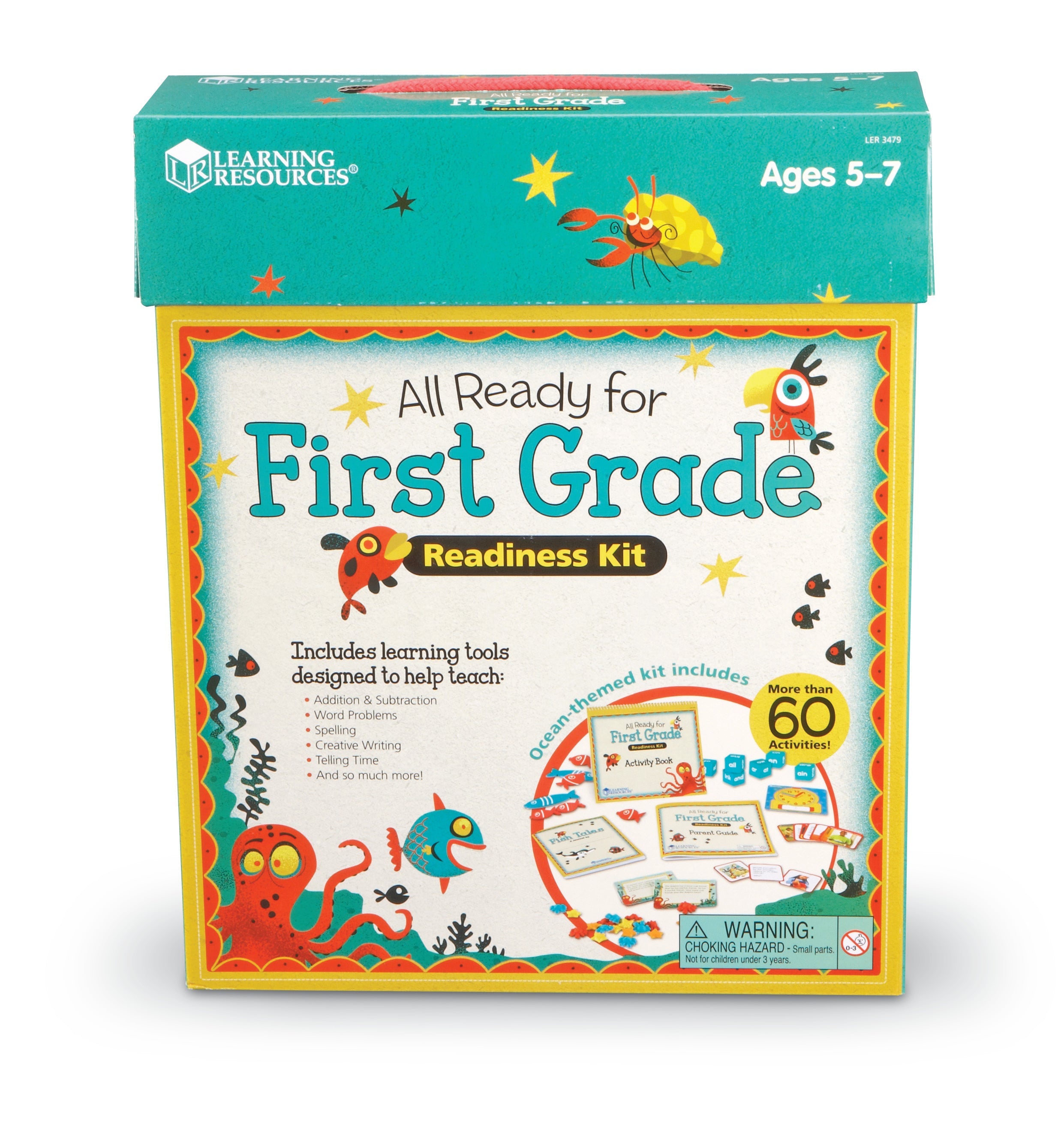 All Ready for First Grade Readiness Kit - Essential Learning Tools for Kids Ages 5-7 | Back to School Supplies, Homeschool Curriculum & Classroom Activities