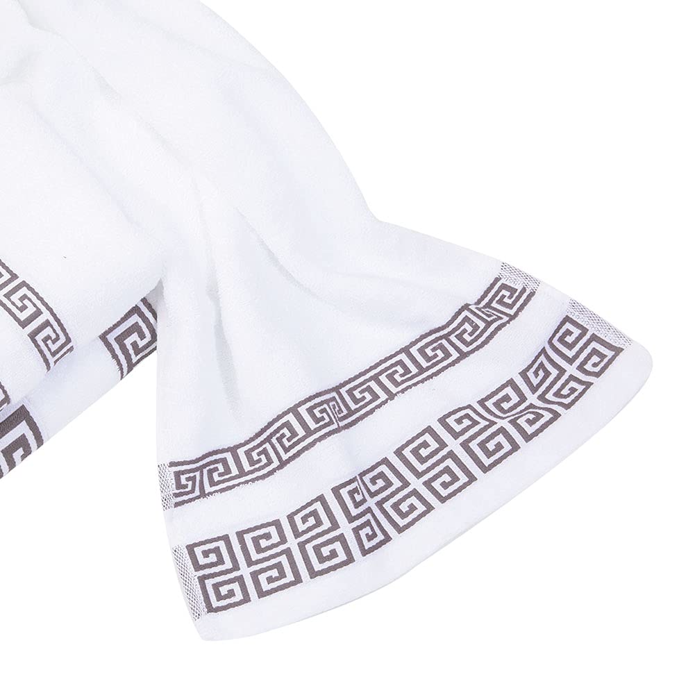 Premium 100% Cotton Highly Absorbent Embroidered Bath Towel Set - 3 Piece Luxury Hotel & Spa Quality Towels (1 Bath Towel + 2 Hand Towels) - Extra Thick & Soft for Beach, Pool, Gym & Home Use