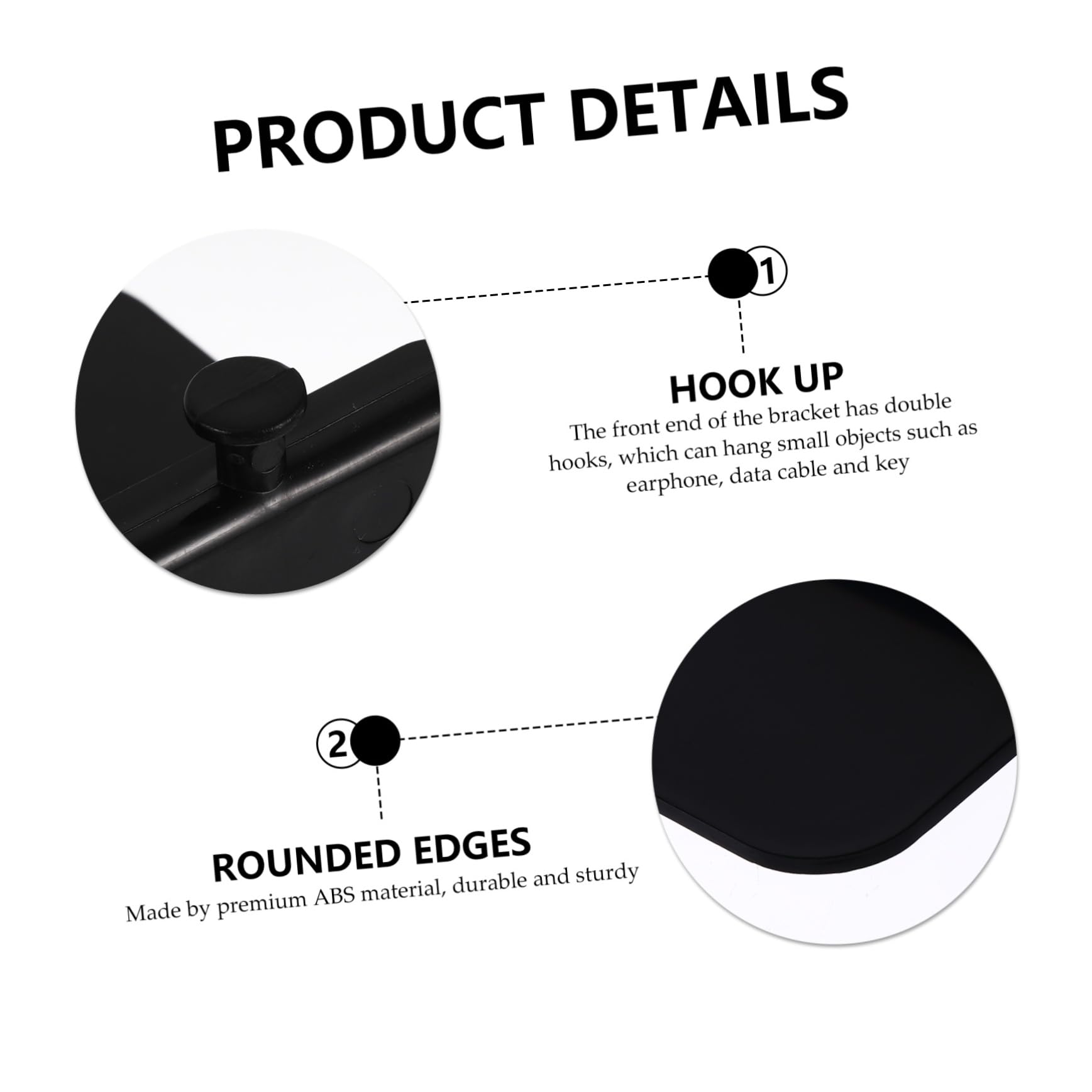 UKCOCO 6-Pack Adhesive Wall Mount Phone Holder - Universal Smartphone Bracket, ABS Plastic Phone Storage Rack for Home, Office, Kitchen & Bathroom Organization