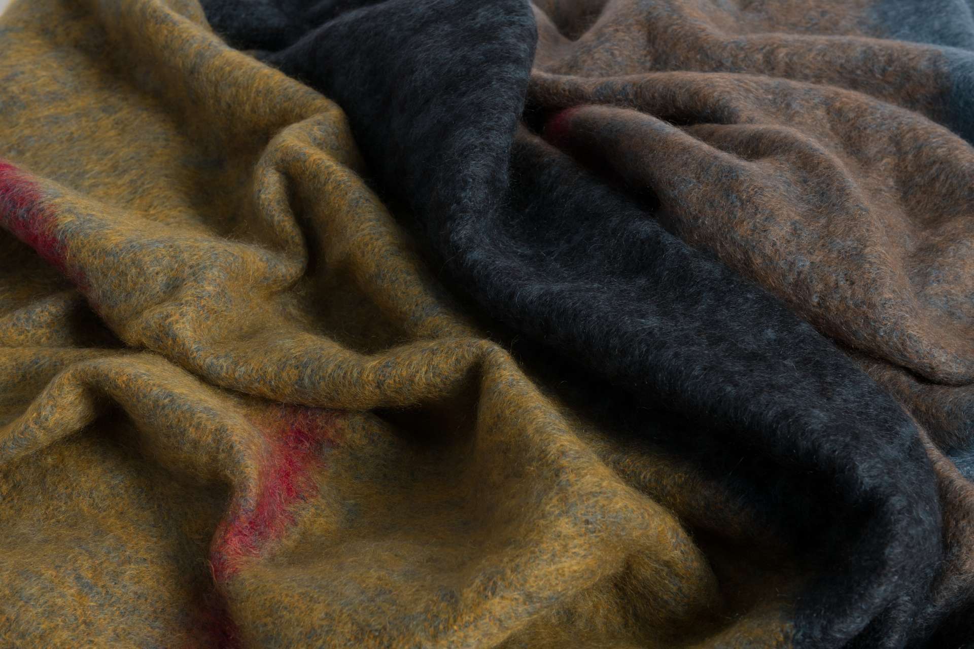 Ochre Boher Mohair Throw Blanket - Soft & Luxurious Handmade Wool Blanket for Sofa, Bed & Cozy Home Decor