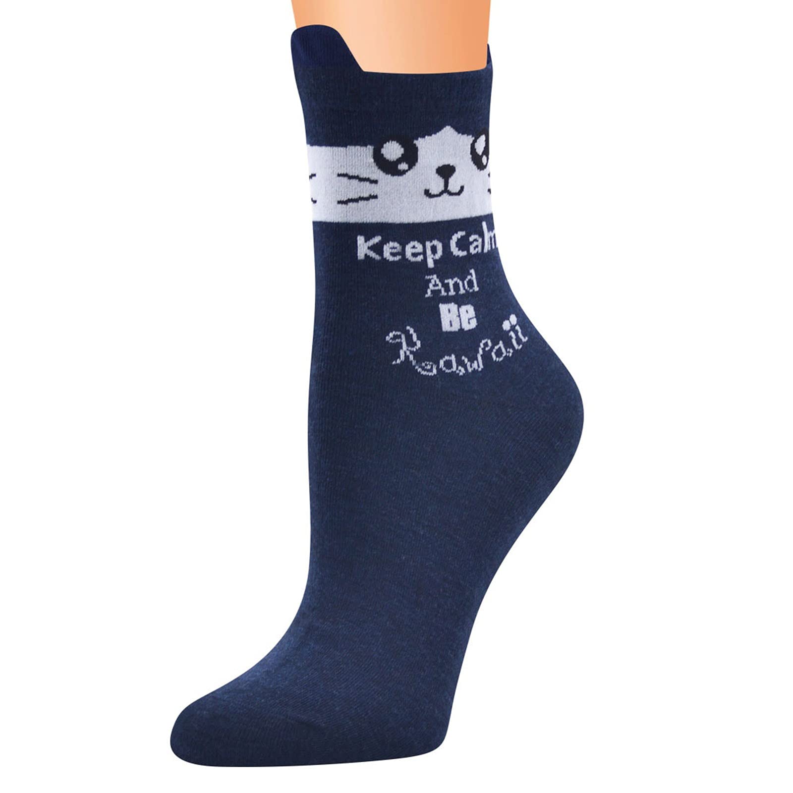 Women's Cotton Casual Socks - Cute Animal Print & Striped Basketball Socks for Women - Comfortable Everyday Wear for Sports, Work & Home