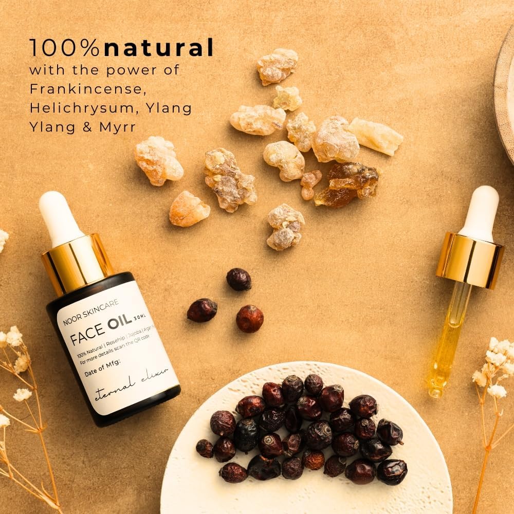 **100% Natural Anti-Aging Face Oil with Rosehip, Jojoba & Argan – Vitamin E Night Serum for Glowing Skin, Skin Tightening & Fine Lines – Perfect for Gua Sha Massage & Night Skincare Routine – 30ml for Women & Men**