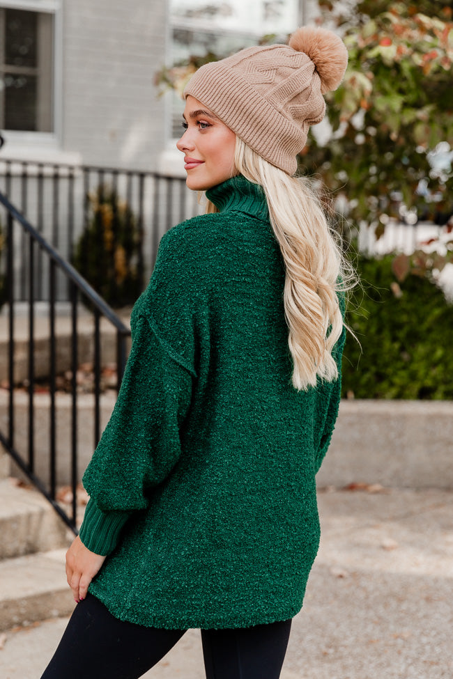 Hunter Green Turtleneck Sweater for Women | Soft Knit Winter Pullover | Cozy Casual & Office Wear | Final Sale