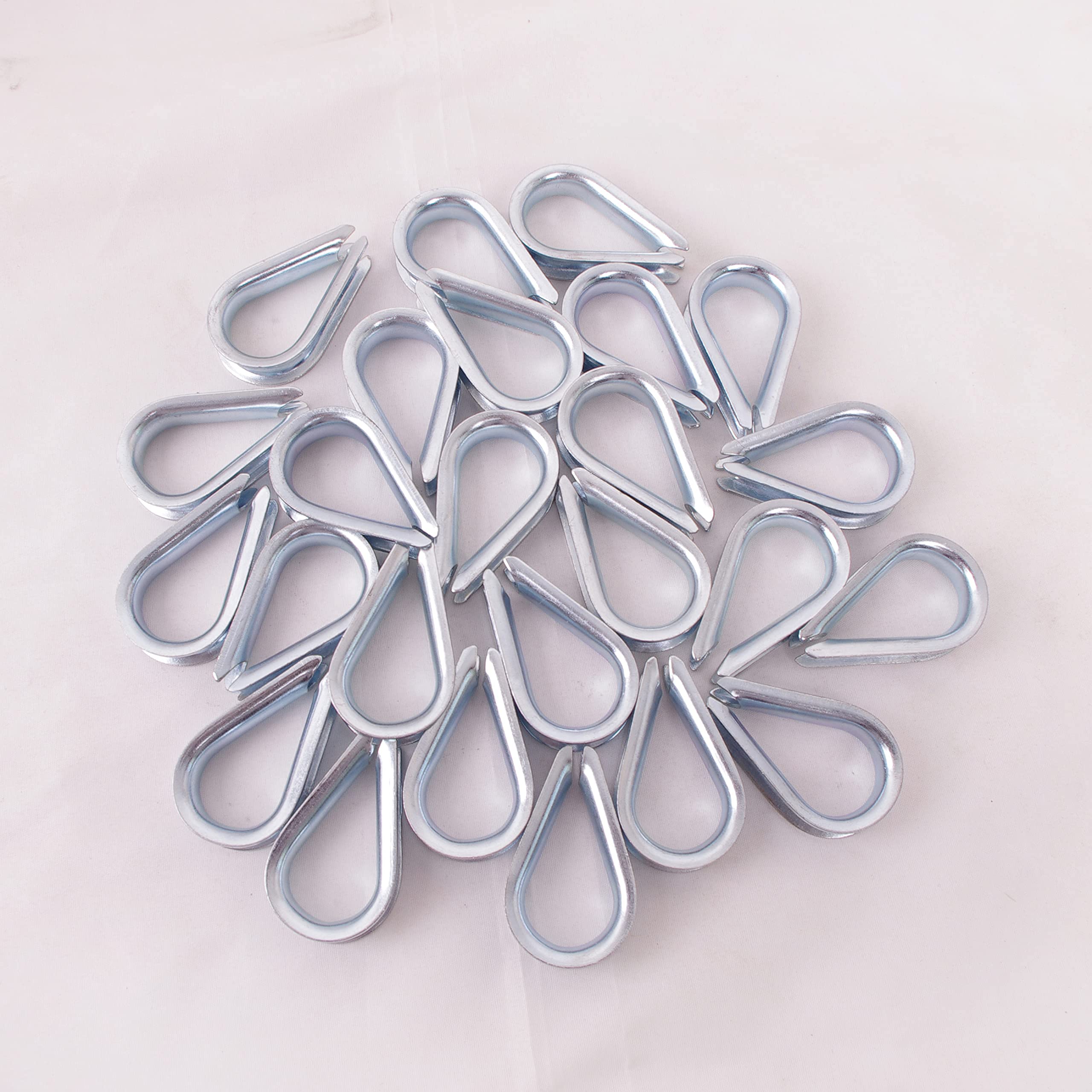 3/8 Inch Carbon Steel Wire Rope Thimble (25PCS) - Heavy Duty Cable Protection for Marine, Rigging & Construction Use
