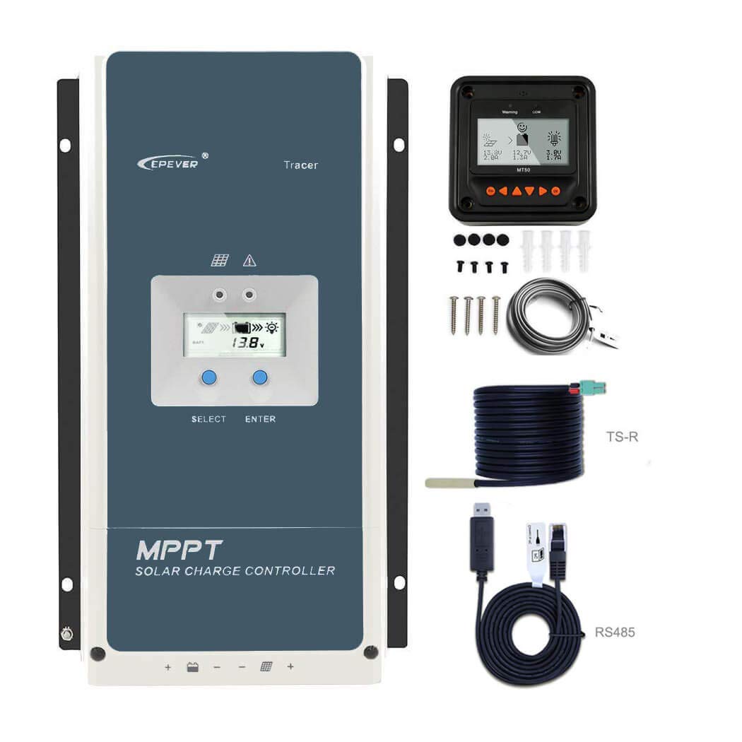 EPEVER 60A MPPT Solar Charge Controller 48V/36V/24V/12V Auto, Negative Ground, Max 150V 4500W Input for Lead-Acid & Lithium Batteries - Perfect for Off-Grid Solar Systems, RVs, and Home Energy Storage