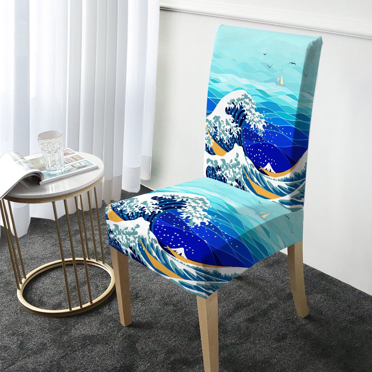 Premium Great Wave Tablecloth - Waterproof & Washable Japanese Wave Design for Dining, Parties & Outdoor Events