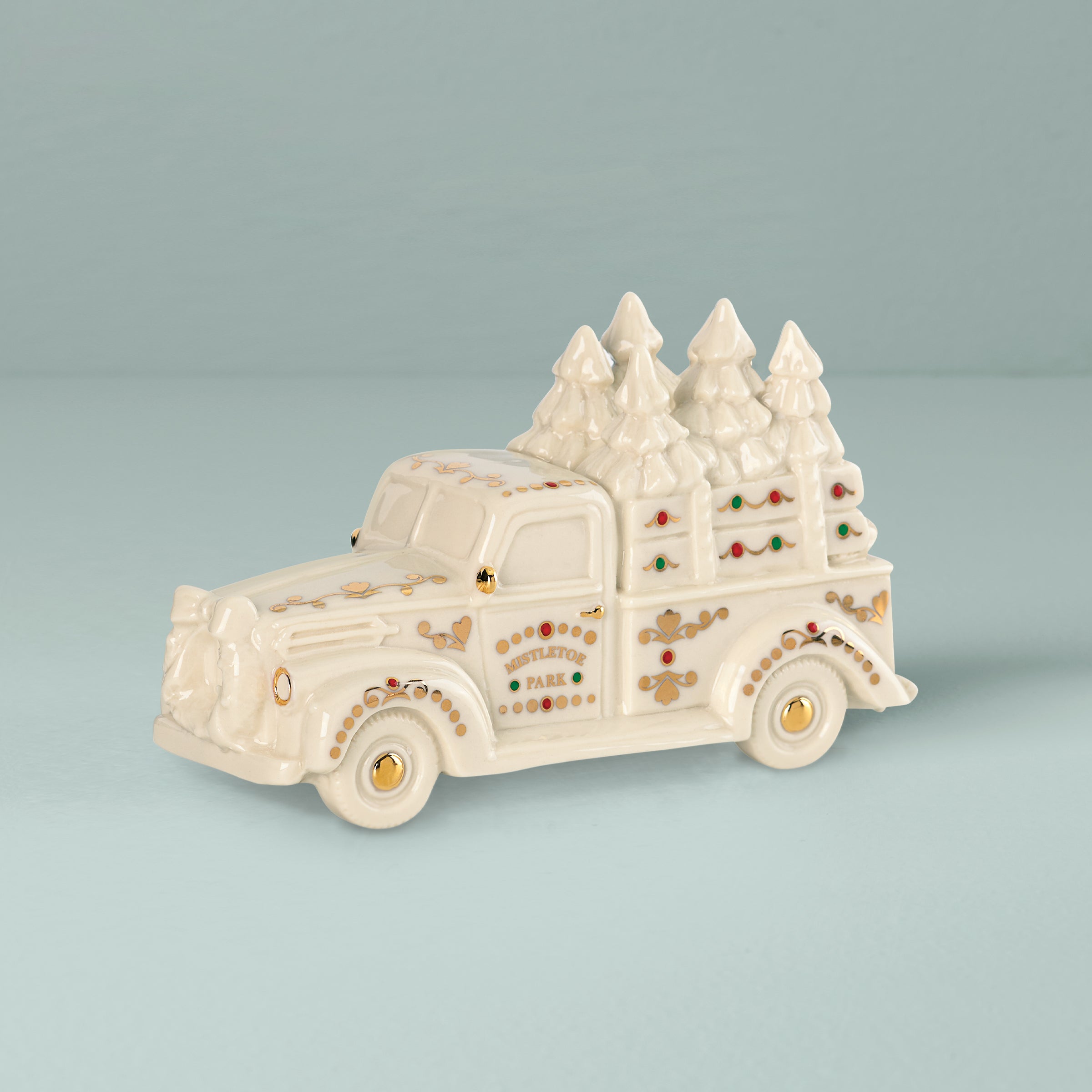 Christmas Tree Truck Figurine - Mistletoe Park Holiday Decoration for Home, Office & Gift Giving | Perfect for Christmas Village Displays & Winter Decor