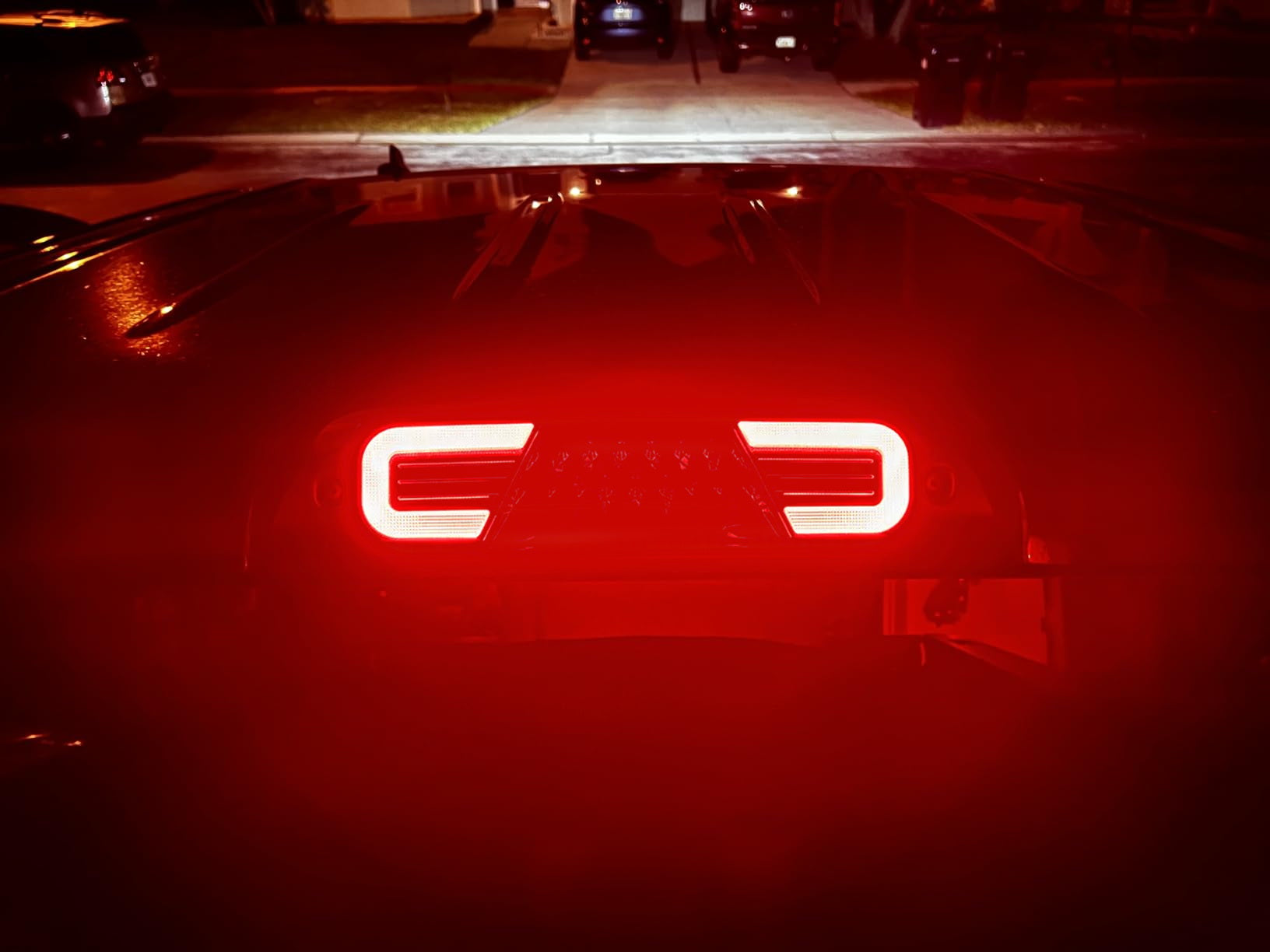 Dark Red C-Shaped LED 3rd Brake Light Compatible with 2014-2018 Chevy Silverado & GMC Sierra 1500/2500 - High Visibility Safety Upgrade for Night Driving & Towing