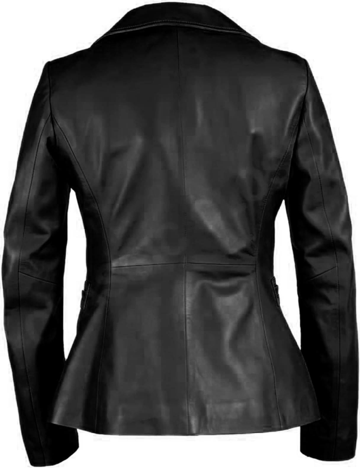 Premium Women's Lambskin Leather Blazer - 2-Button Slim Fit Jacket Coat for Business & Evening Wear | Genuine Soft Leather Blazer for Office, Parties & Special Occasions