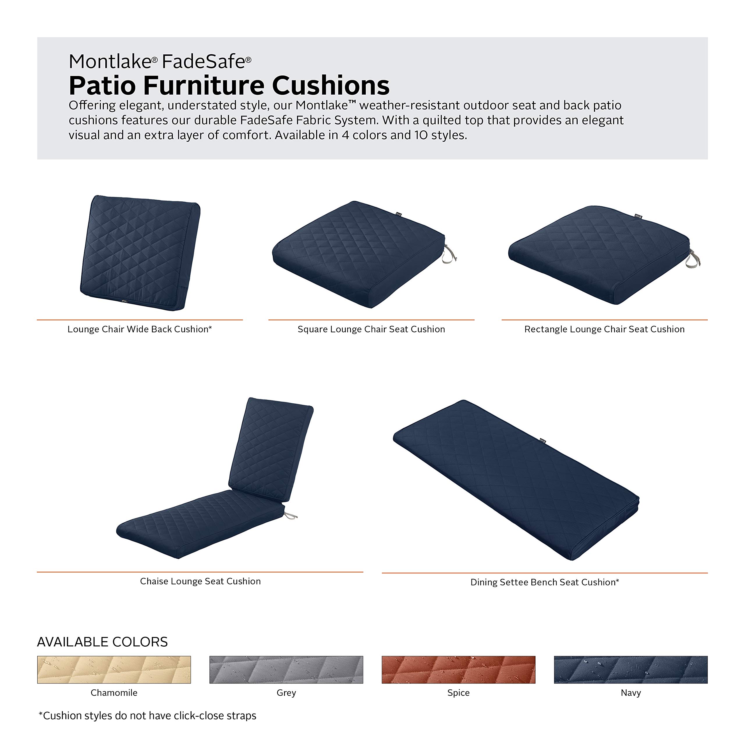 FadeSafe Water-Resistant Patio Bench Cushion Cover - 48x18 Inch Navy for Outdoor Furniture Protection