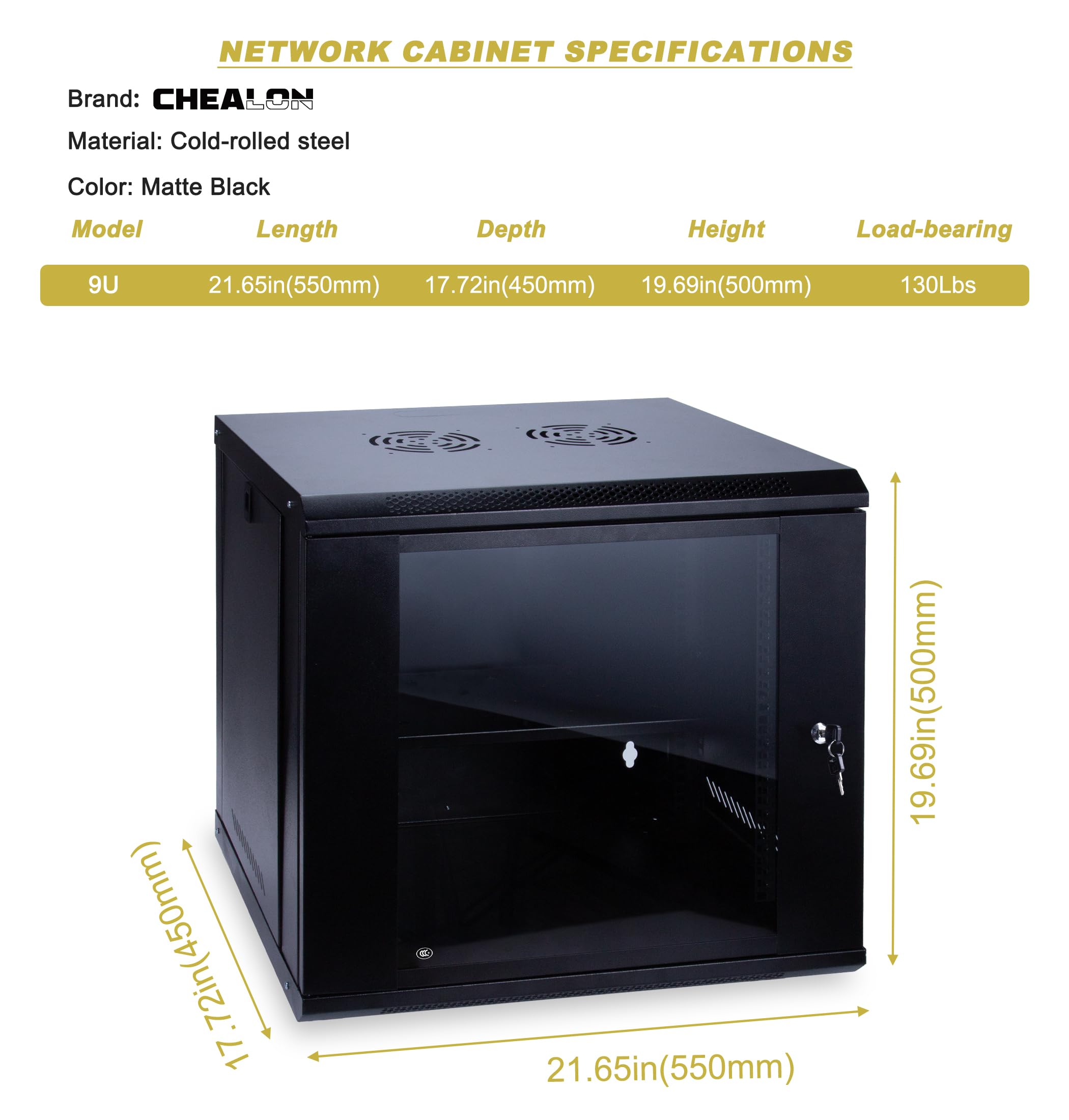 3U Wall Mount Network Server Shelf - 17