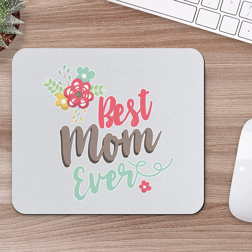 Best Mom Ever Mouse Pad - Neoprene Square Office & Gaming Desk Accessory for Mother's Day Gift | Perfect for Computer Work, Gaming & Home Office Use