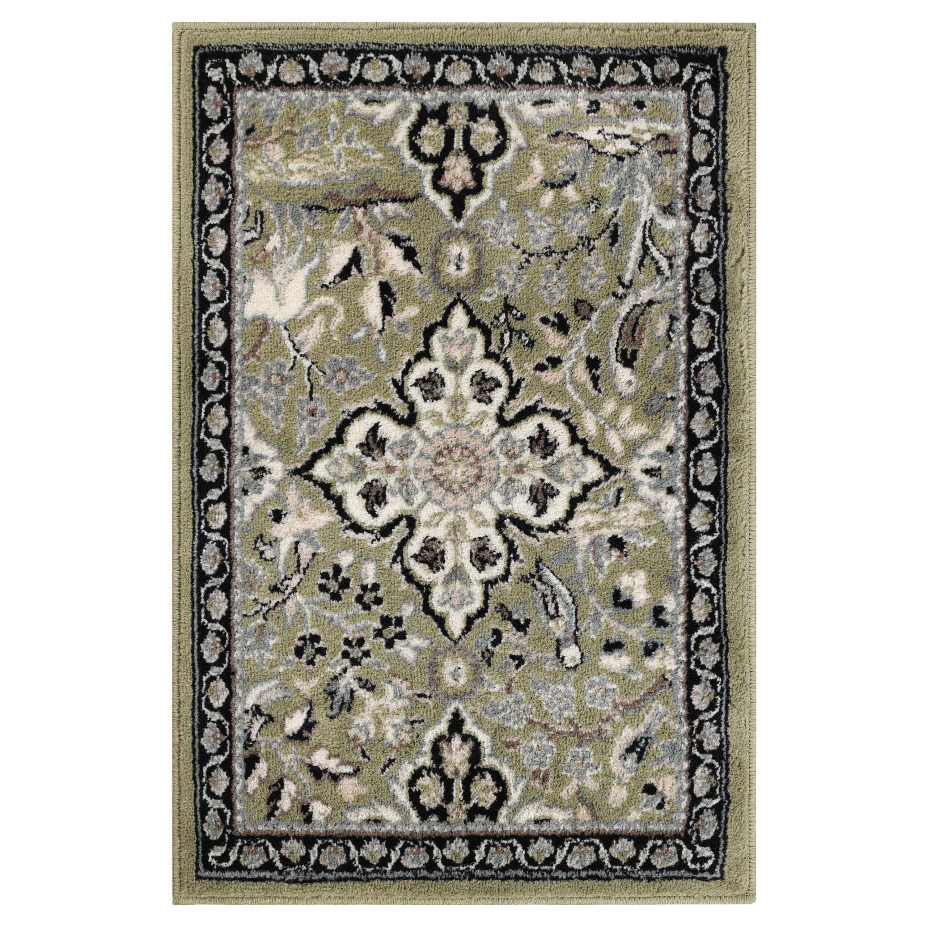 Radcliffe Traditional Floral Medallion Indoor Area Rug - Soft Non-Slip Living Room Carpet for Bedroom, Dining Room & Home Decor