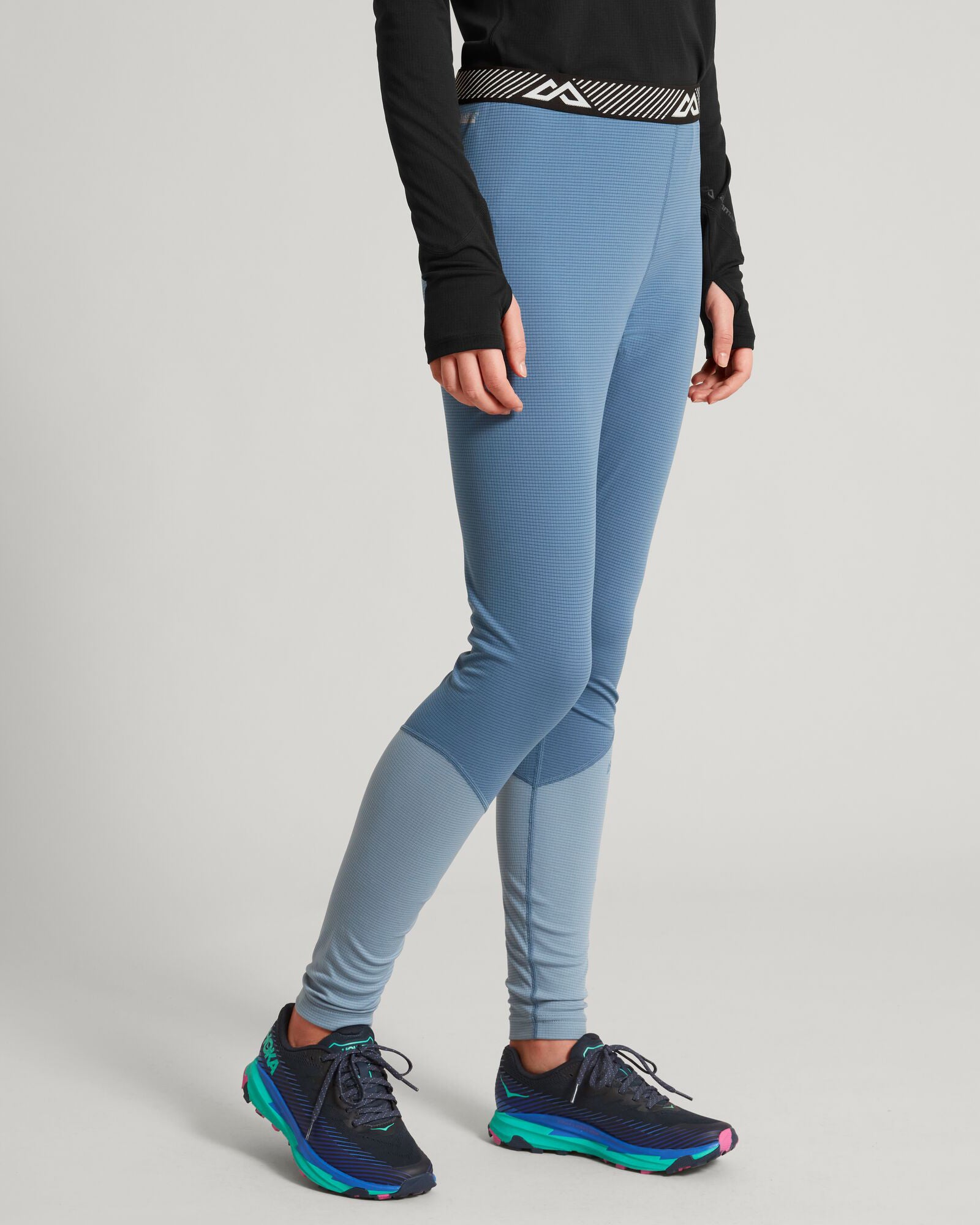 KMDAction Women's High Waist Yoga Leggings - Moonlight & Bluehaze Color - Perfect for Yoga, Gym Workouts and Running