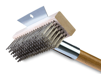 Broiler Queen Heavy Duty Grill Brush - 27 Inch Long Stainless Steel Bristles for BBQ, Griddle & Outdoor Cooking - Perfect for Grates, Smokers & Camping Gear