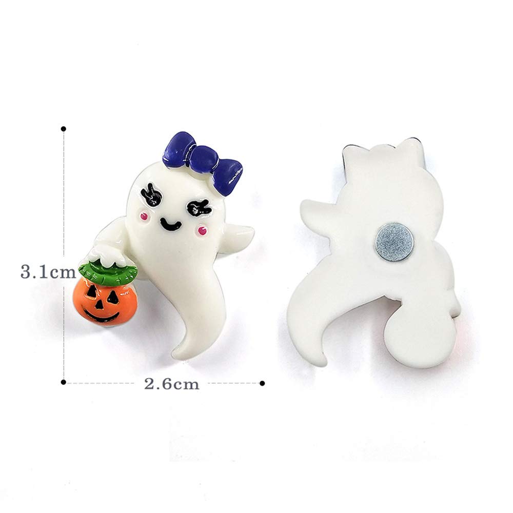 10pcs Halloween Resin Fridge Magnets - Spooky Ghost Pumpkin Bat Decor for Kitchen, Office & Home - Halloween Party Favors & Gifts (Halloween Series) - Perfect for Fridge, Whiteboard & Metal Surfaces