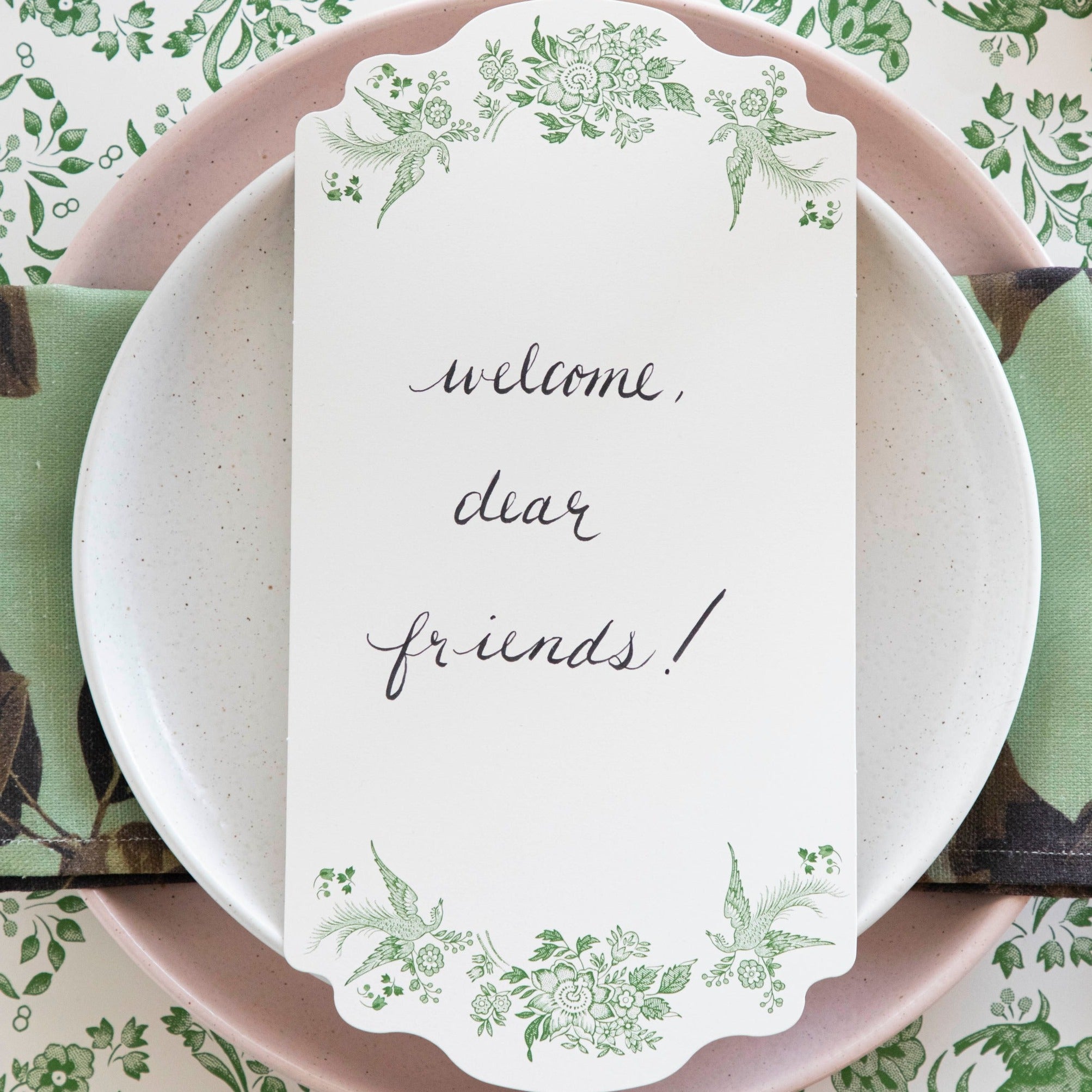 Elegant Green Asiatic Pheasants Table Cards - Perfect for Wedding, Birthday, and Special Event Decorations