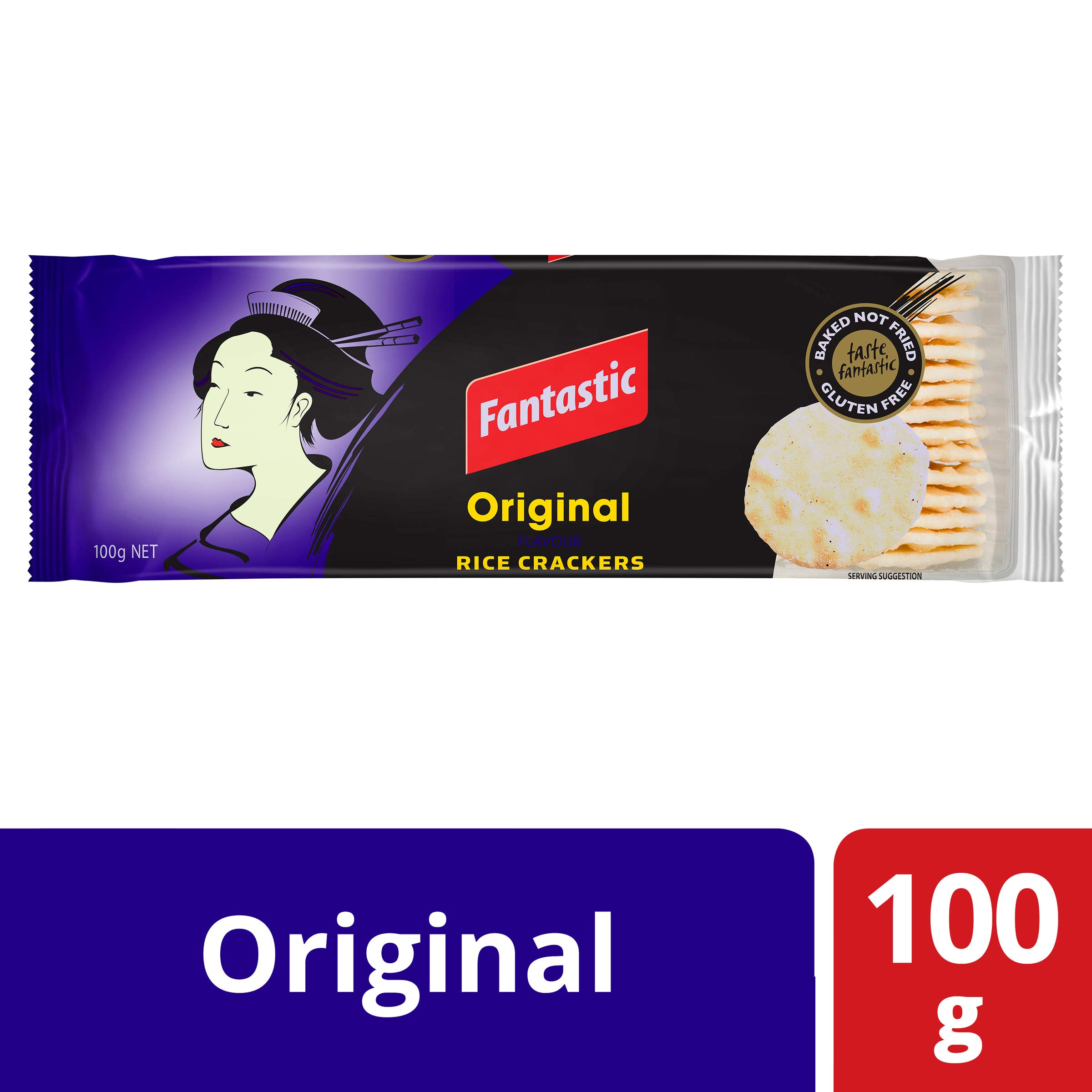 Original Flavor Rice Crackers 100g - Crunchy & Delicious Japanese Snack for Parties, Lunch Boxes & Healthy On-the-Go Snacking