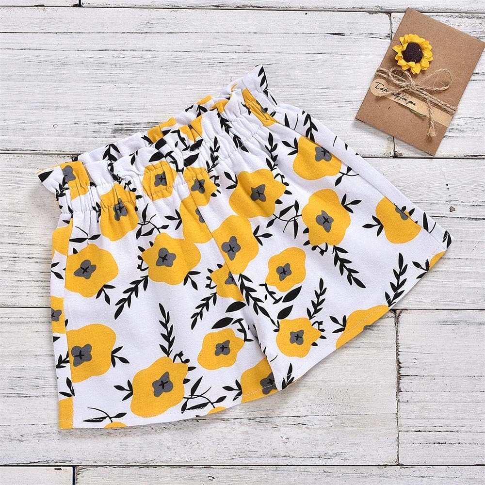 Toddler Girl Summer Outfits - Floral Sleeveless Tank Top & Shorts Set with Headband | Cute Playtime & Beachwear for Toddlers