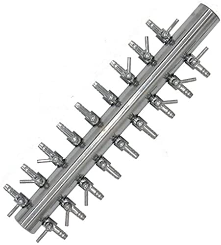 18-Way Aquarium Air Valve - Inline Manifold Air Flow Pump Tubing Splitter with Lever Control for Fish Tank, Hydroponics & Bubble Walls | Perfect for Aquarium Aeration, Hydroponic Systems & Decorative Water Features