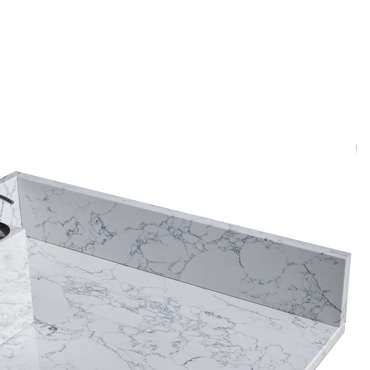 White Sink Side Splash for Bathroom Vanity Top - Matching Accessory for Modern Bathroom Decor | Perfect for Home Renovation & Bathroom Upgrades