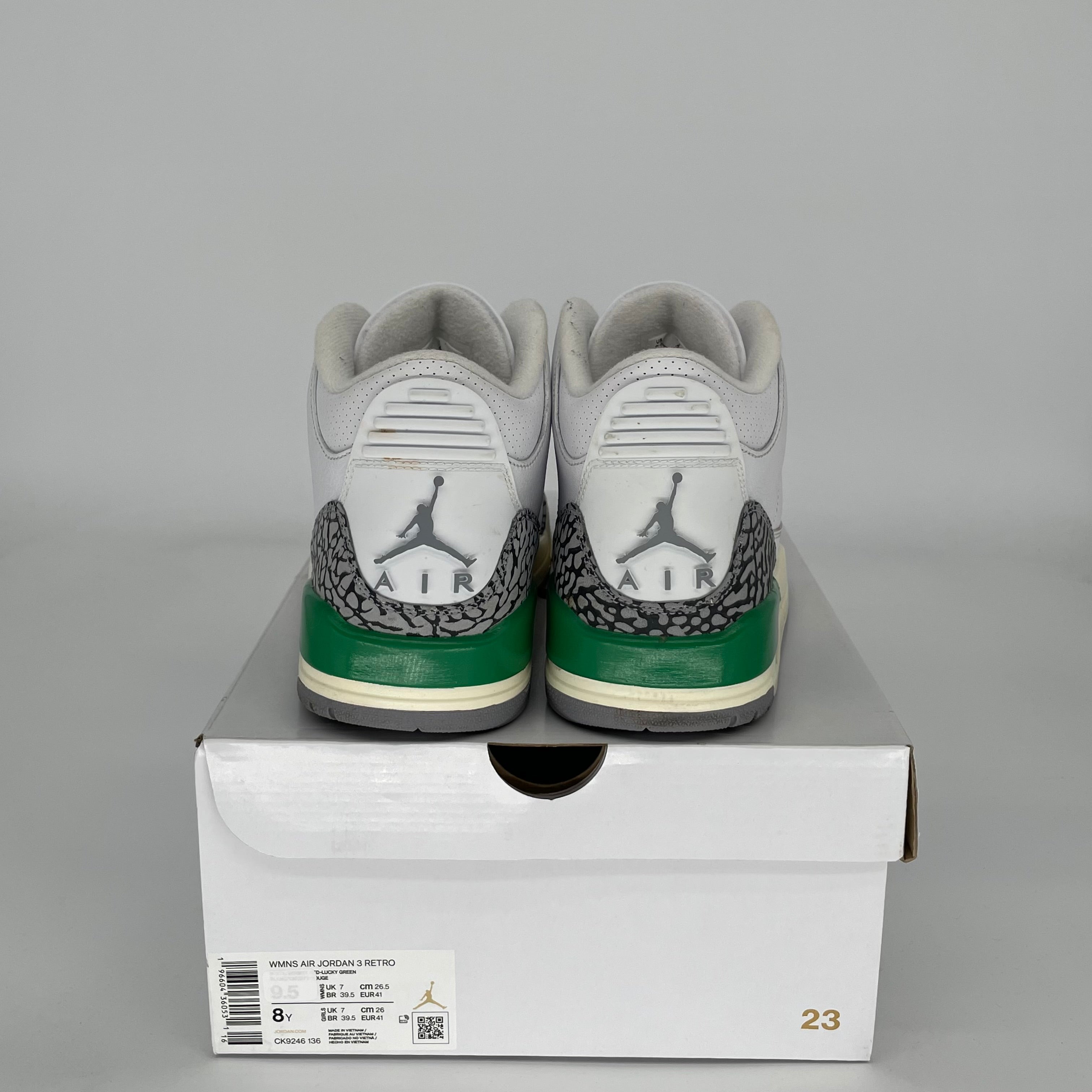 AIR JORDAN 3 Lucky Green Women's Sneakers Size 8/9.5W - Retro Basketball Shoes Style CK9246-136 | Perfect for Casual Wear, Gym & Street Fashion