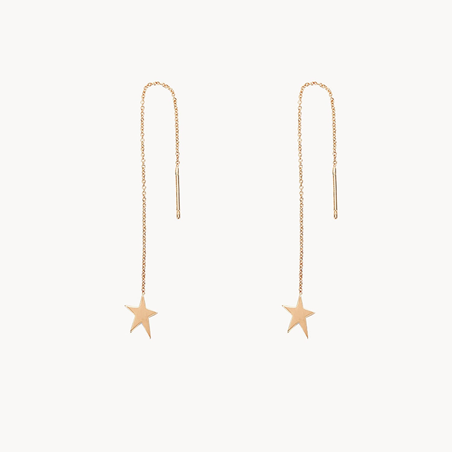 14K Yellow Gold Guidance Star Threader Earrings - Elegant & Dainty Jewelry for Everyday Wear, Parties & Special Occasions
