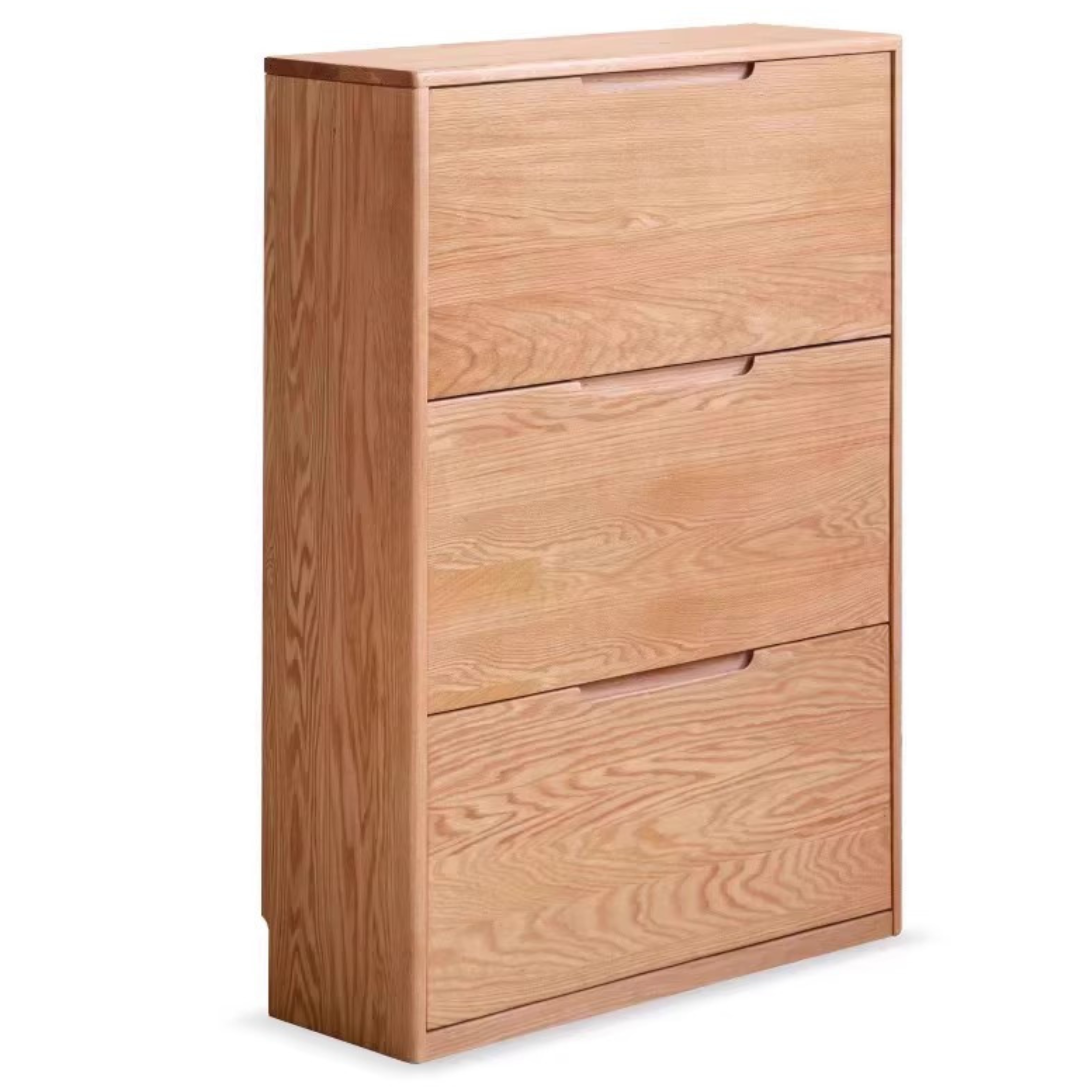 33.5x7.9x45.7 inch/ 85x20x116cm/ Natural Wood Color/ Oak wood ultra-thin flip bucket shoe cabinet